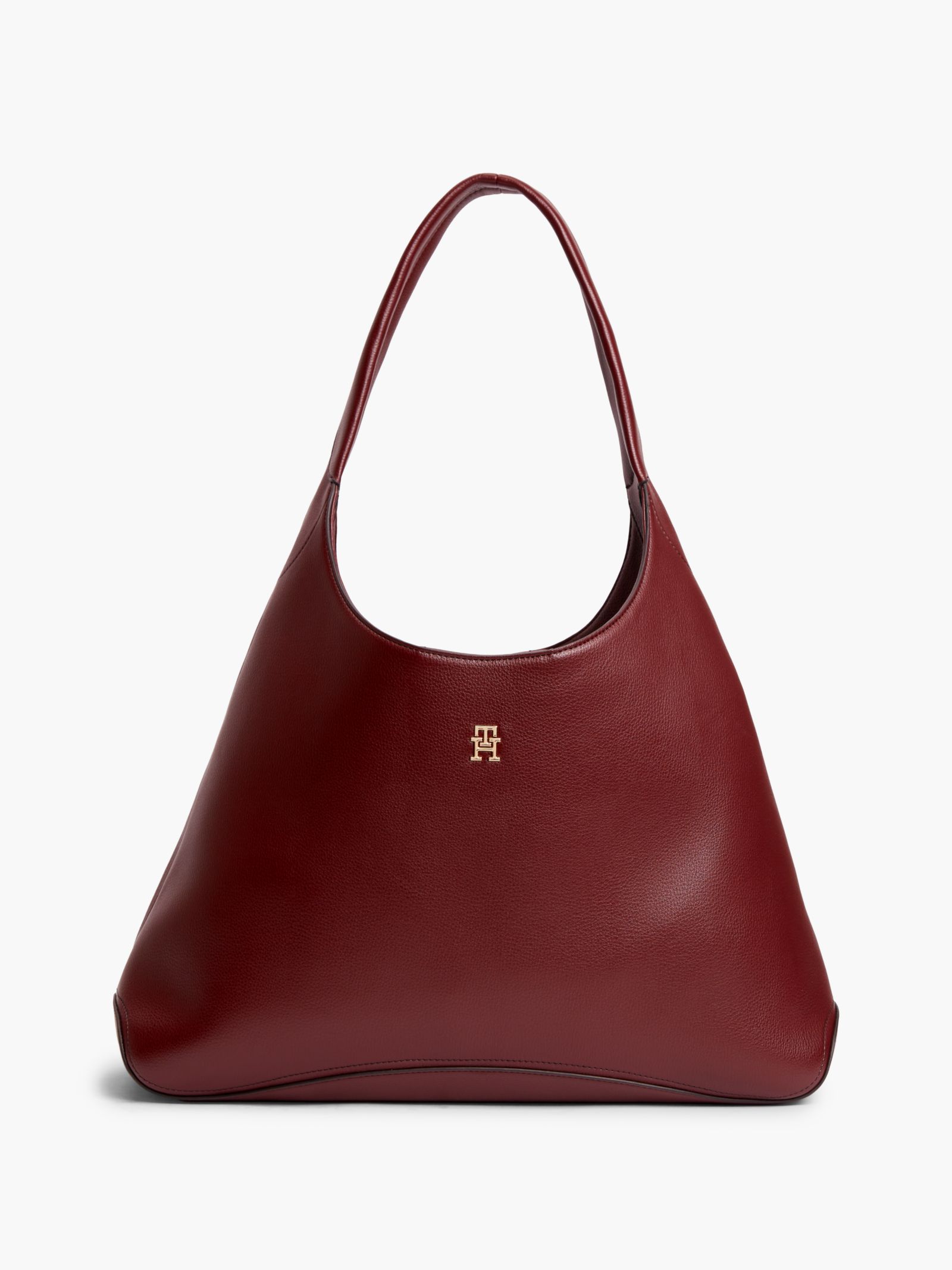 Tommy Hilfiger Hobotas Met Ritsvak En TH Monogram in rood