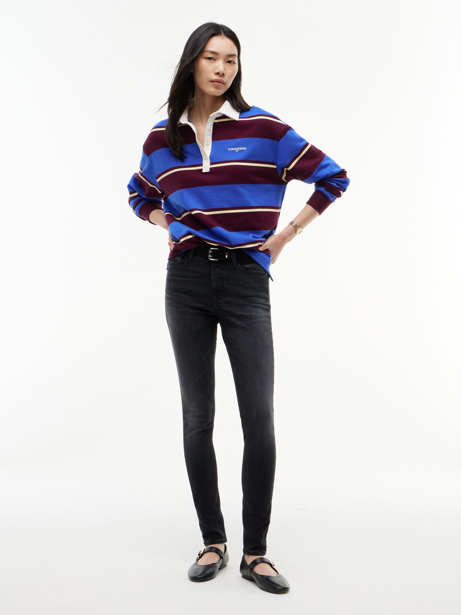 Tommy Jeans Nora zwarte medium rise skinny jeans
