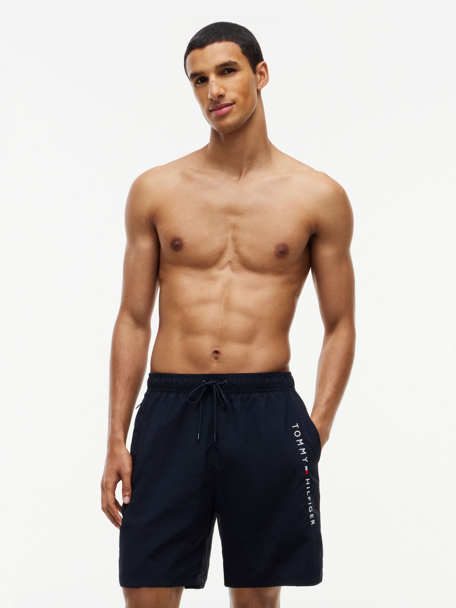 Tommy Hilfiger Original lange zwemshort met logo in marine