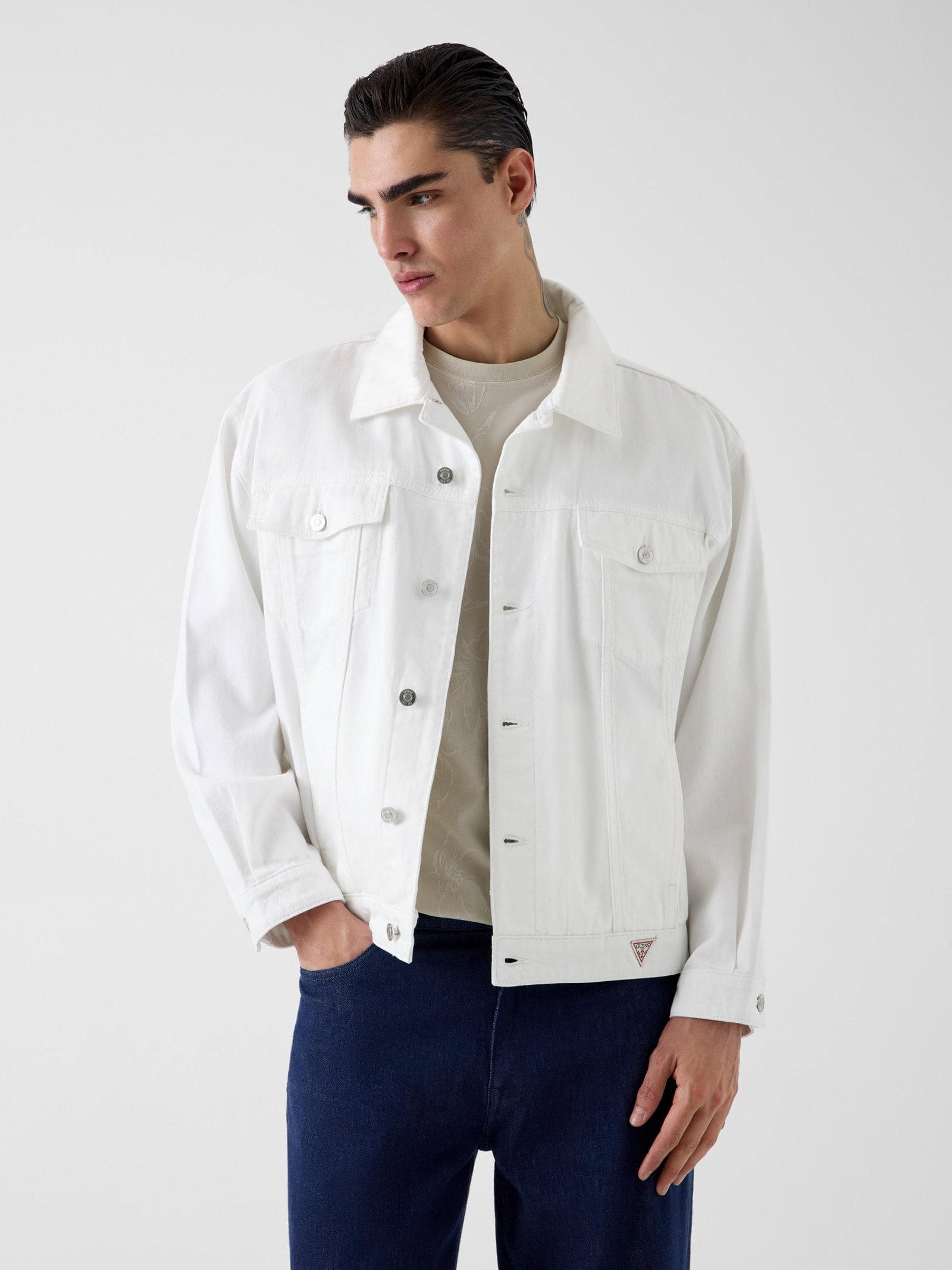 Guess Denim Truckerjack for men in wit