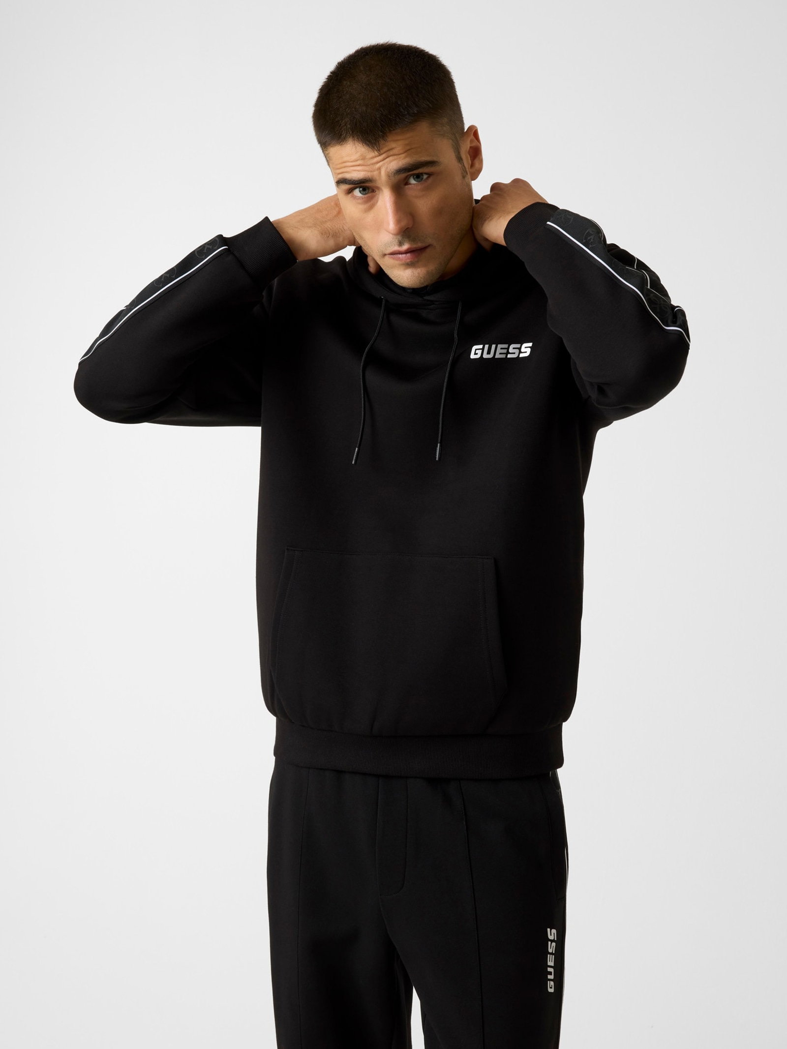 Guess Sweatshirt Met Zijlogo in zwart