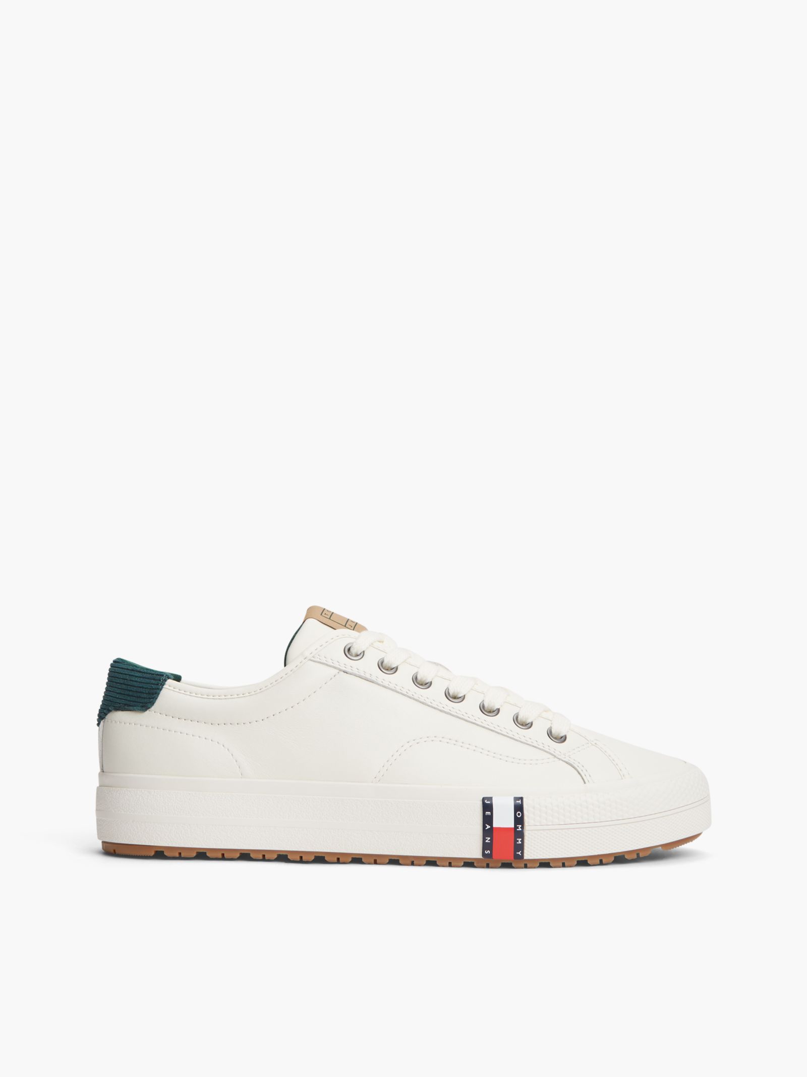 Tommy Jeans Archive leren sneakers met kartelzool en vlag