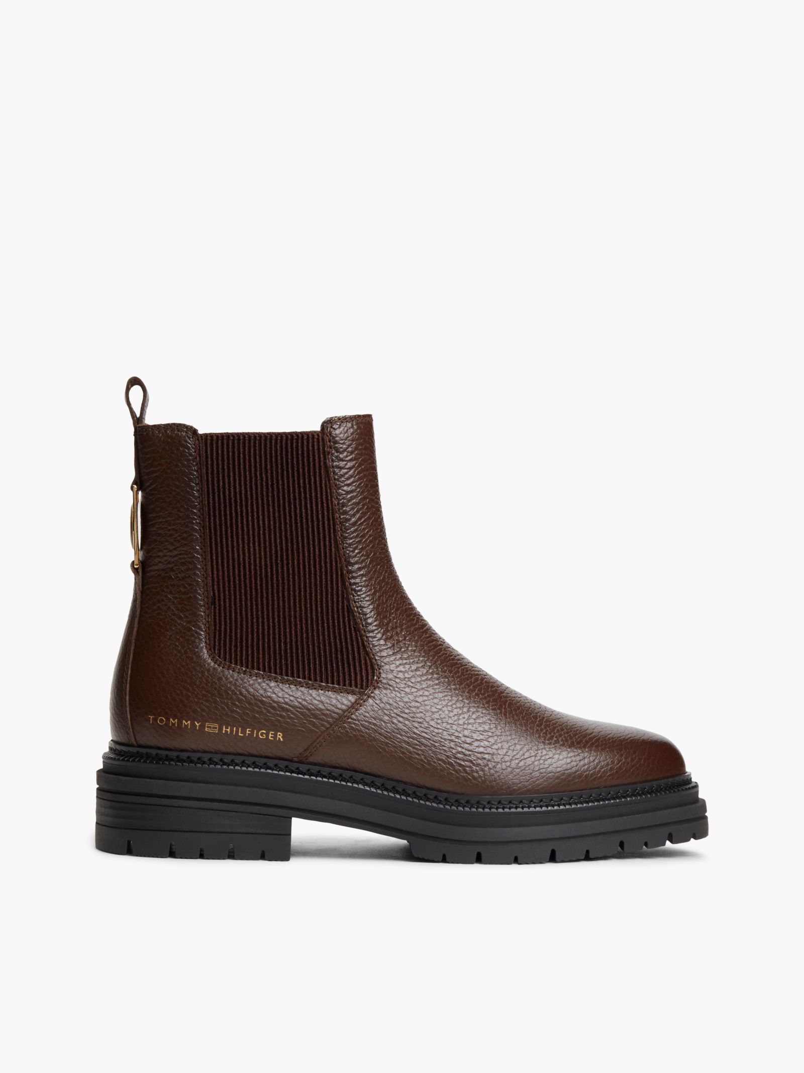 Tommy Hilfiger Chelsea Boot van gegranuleerd leer for women in bruin