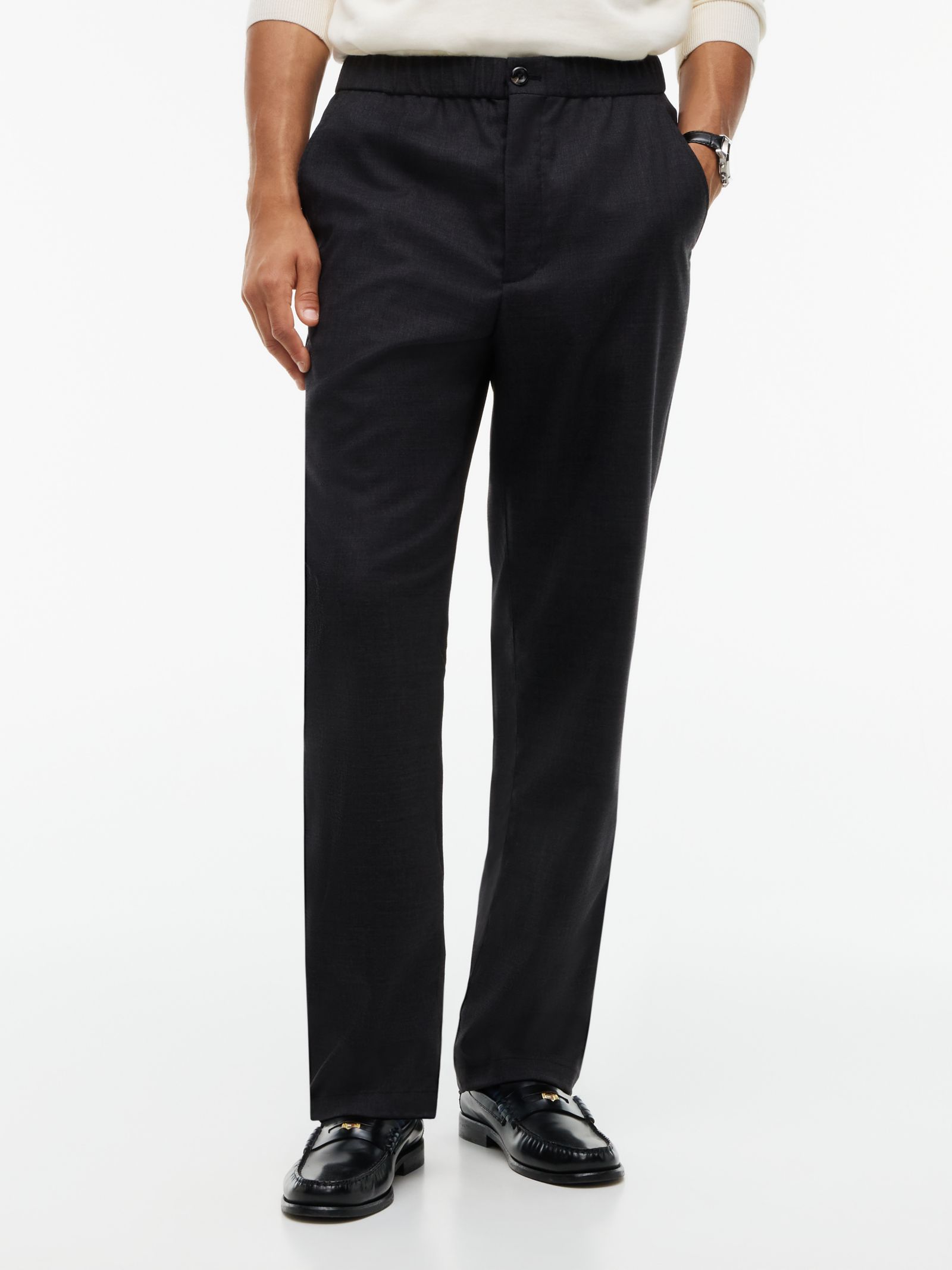 Tommy Hilfiger Dover regular straight wolmix chino in grijs