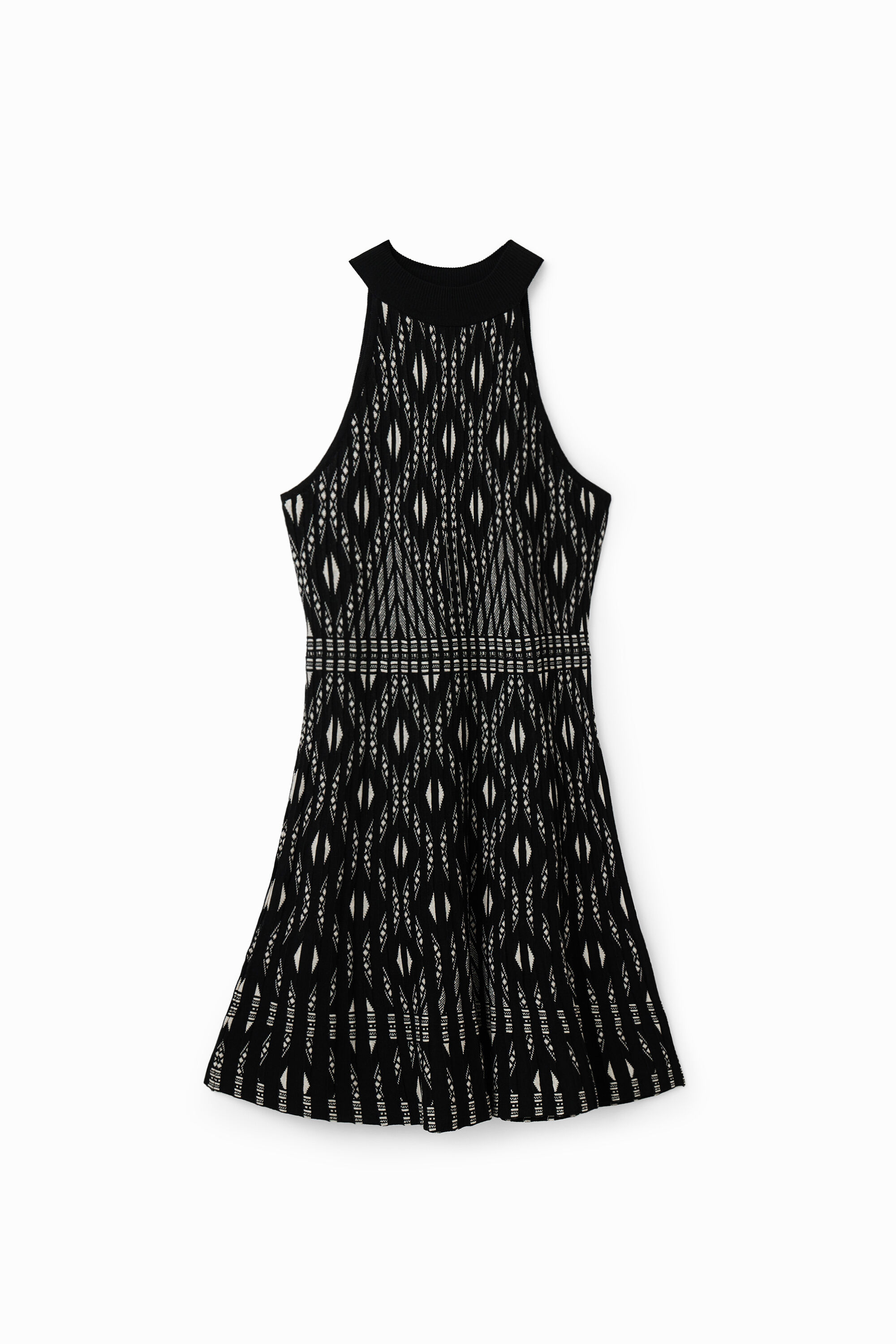 Desigual Korte gebreide jurk met geometrische vormen