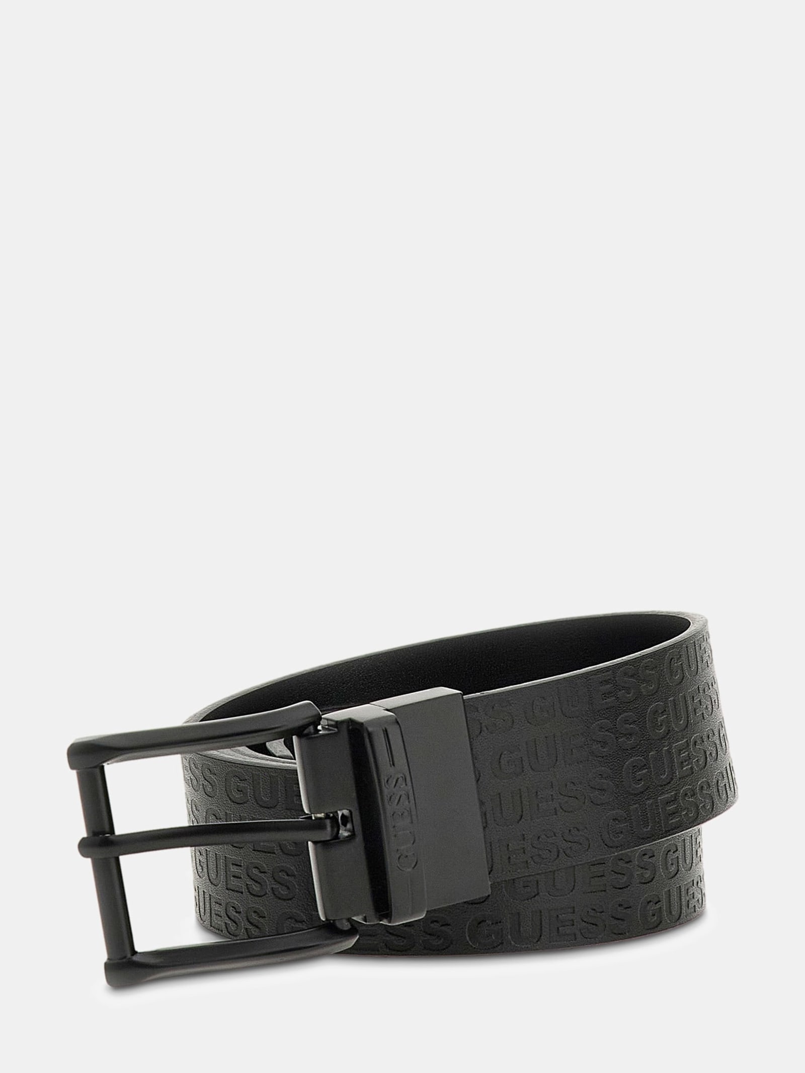 Guess Echte Leren Riem for men in zwart