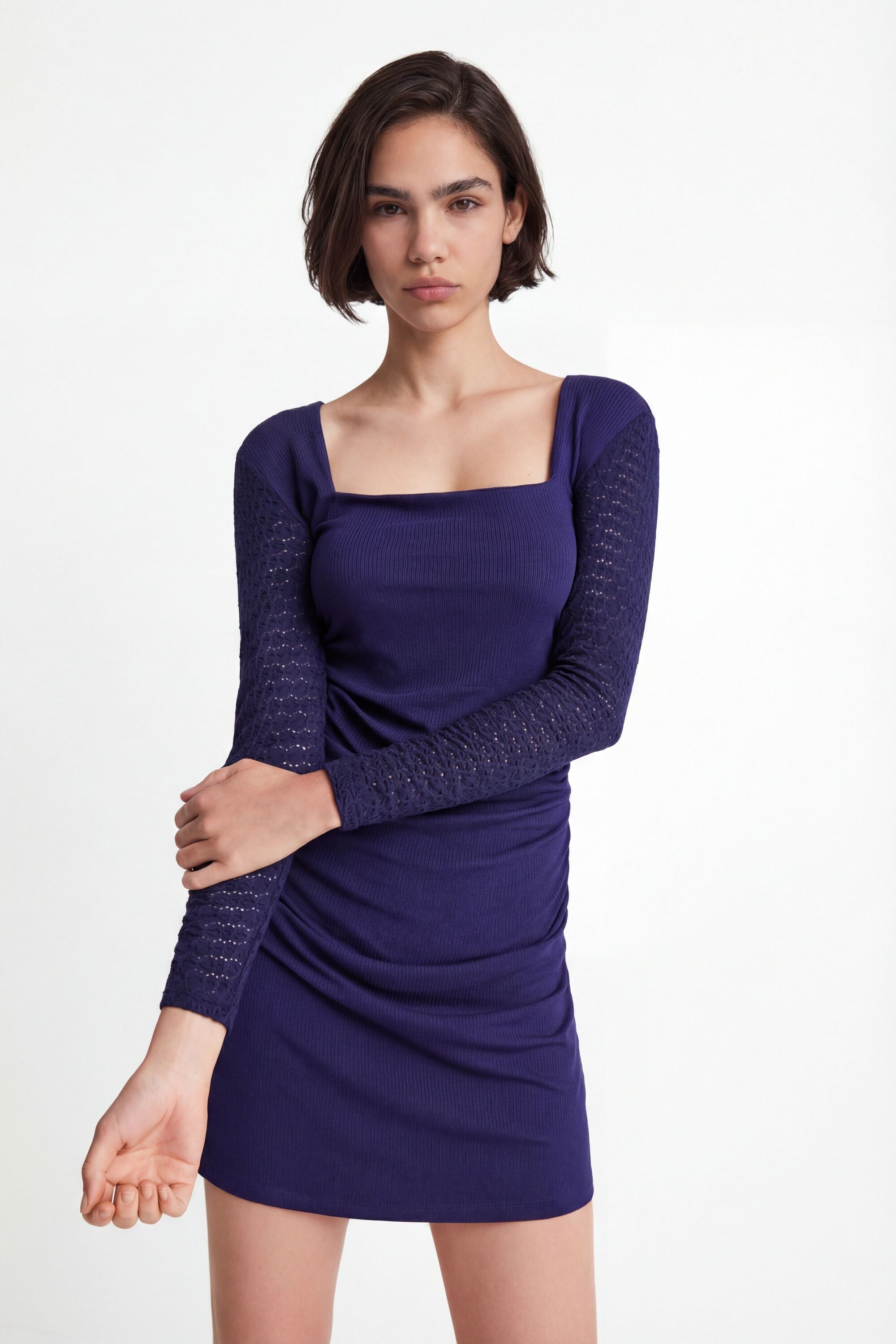 Desigual Donkerblauwe tricot jurk