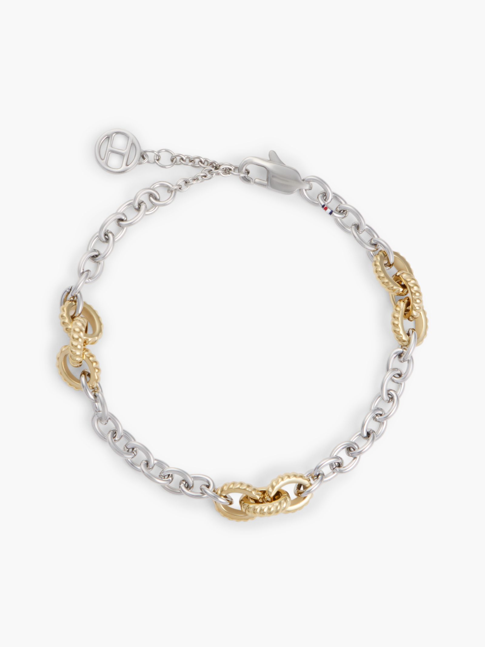 Tommy Hilfiger Tweekleurige schakelarmband met touwdetail