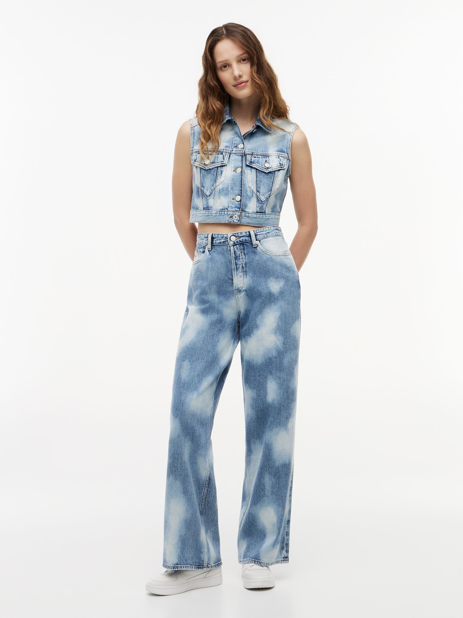 Tommy Jeans Claire high rise wide jeans en tie dye