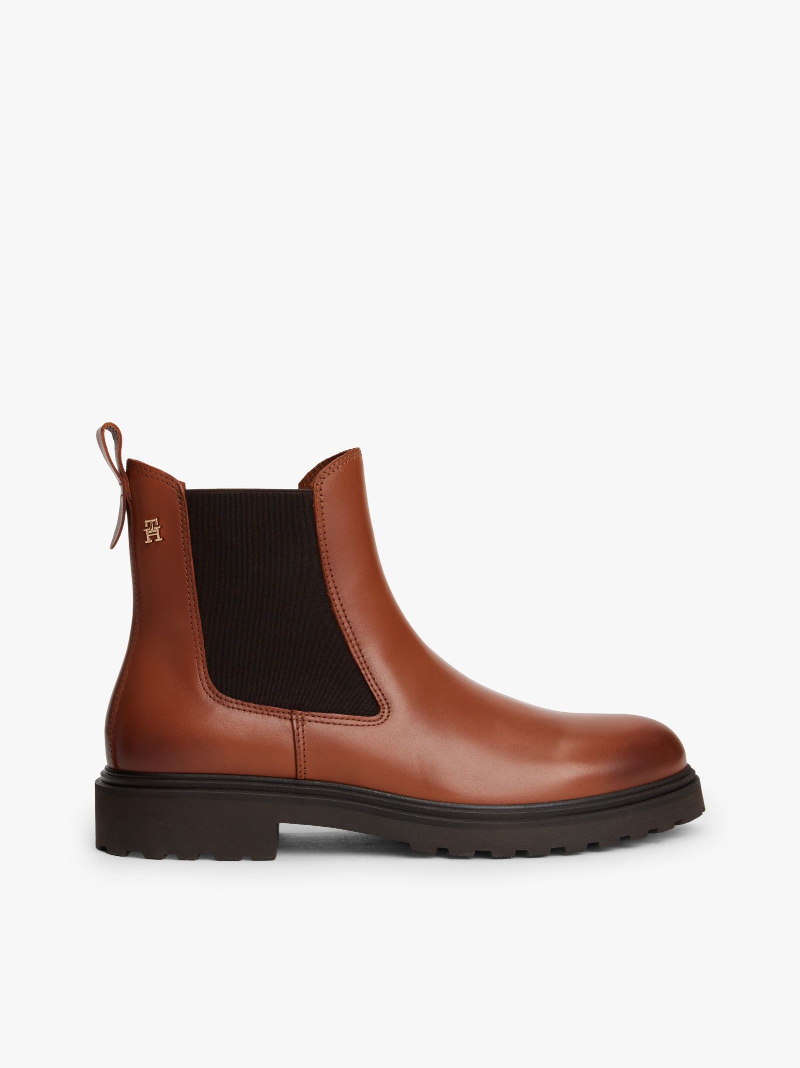 Tommy Hilfiger Lichtgewicht Chelsea boot van leer in bruin