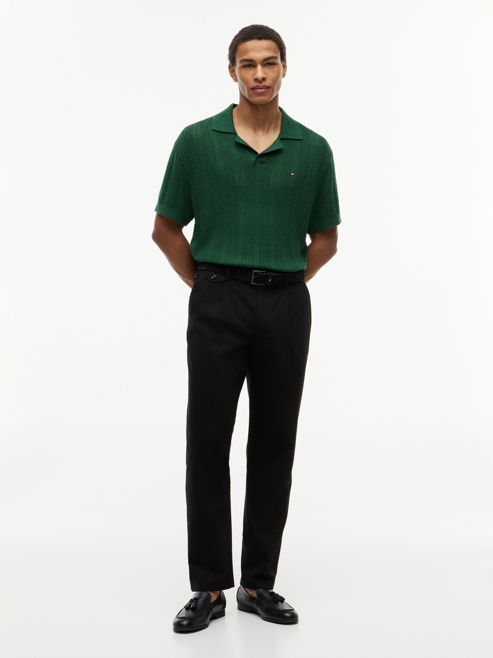 Tommy Hilfiger Harlem Tech Tapered Chino van twill in zwart