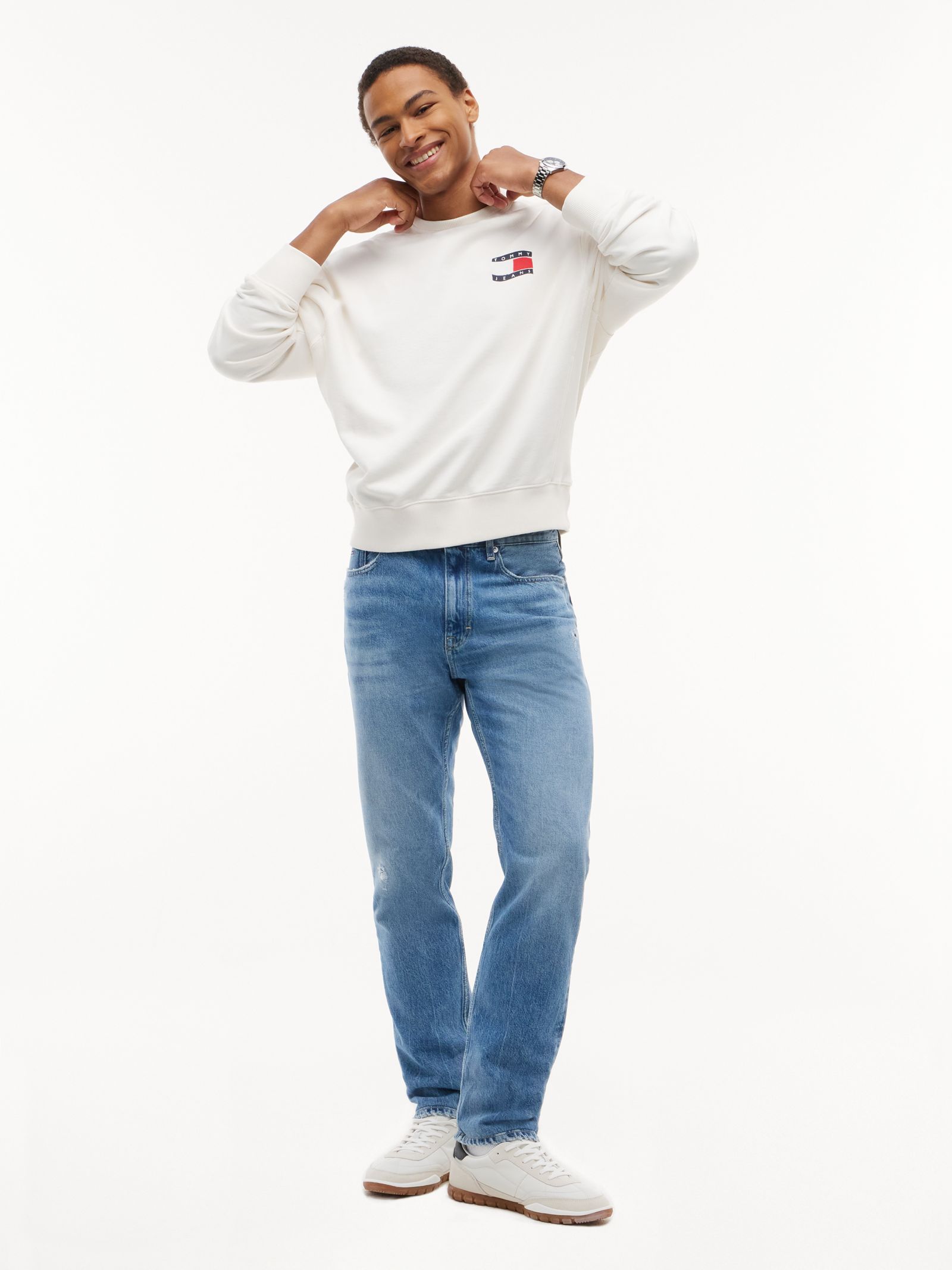 Tommy Jeans Ryan Slim Straight jeans met distressed details