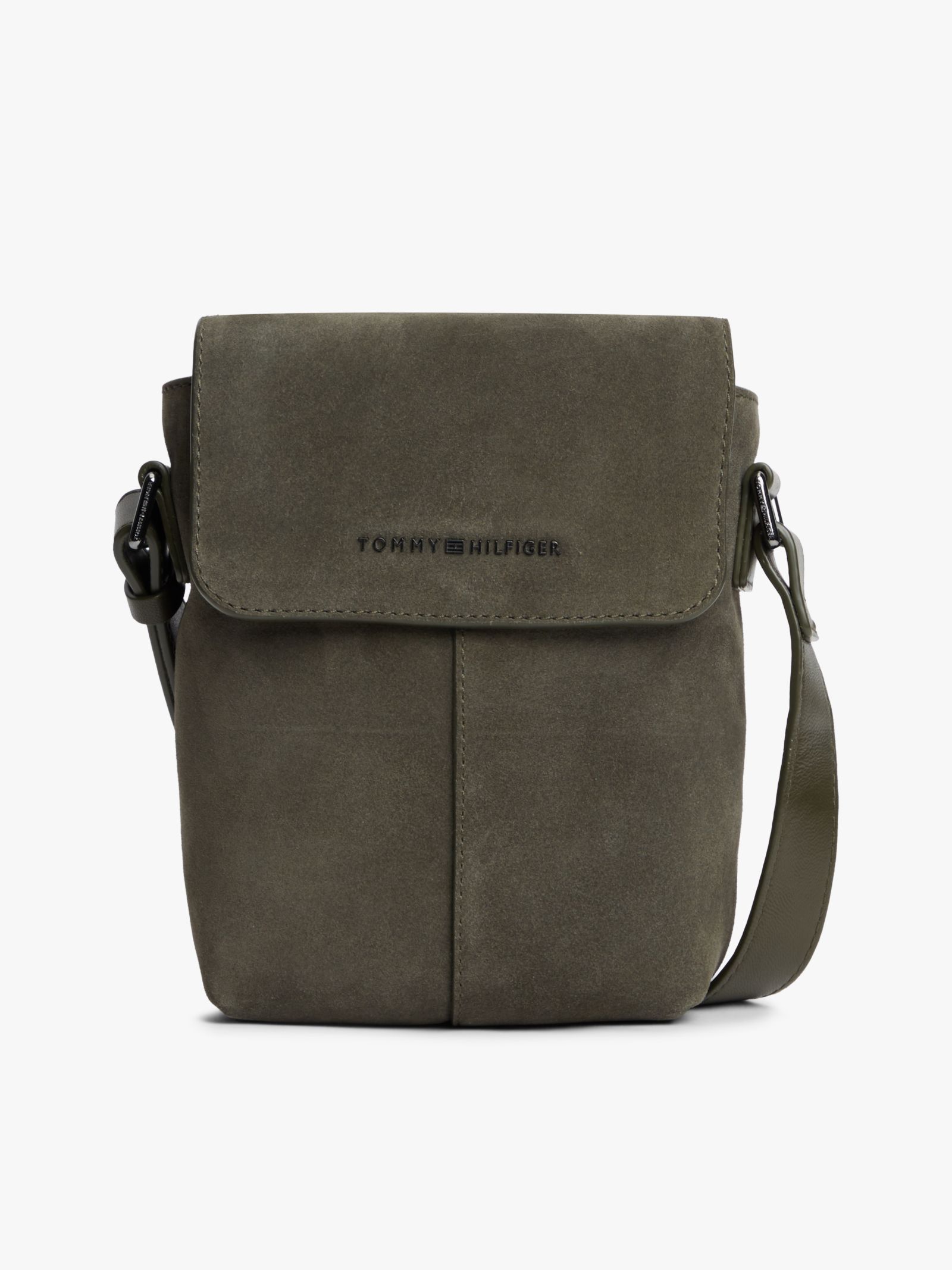 Tommy Hilfiger suède crossbodytas met metalen logo