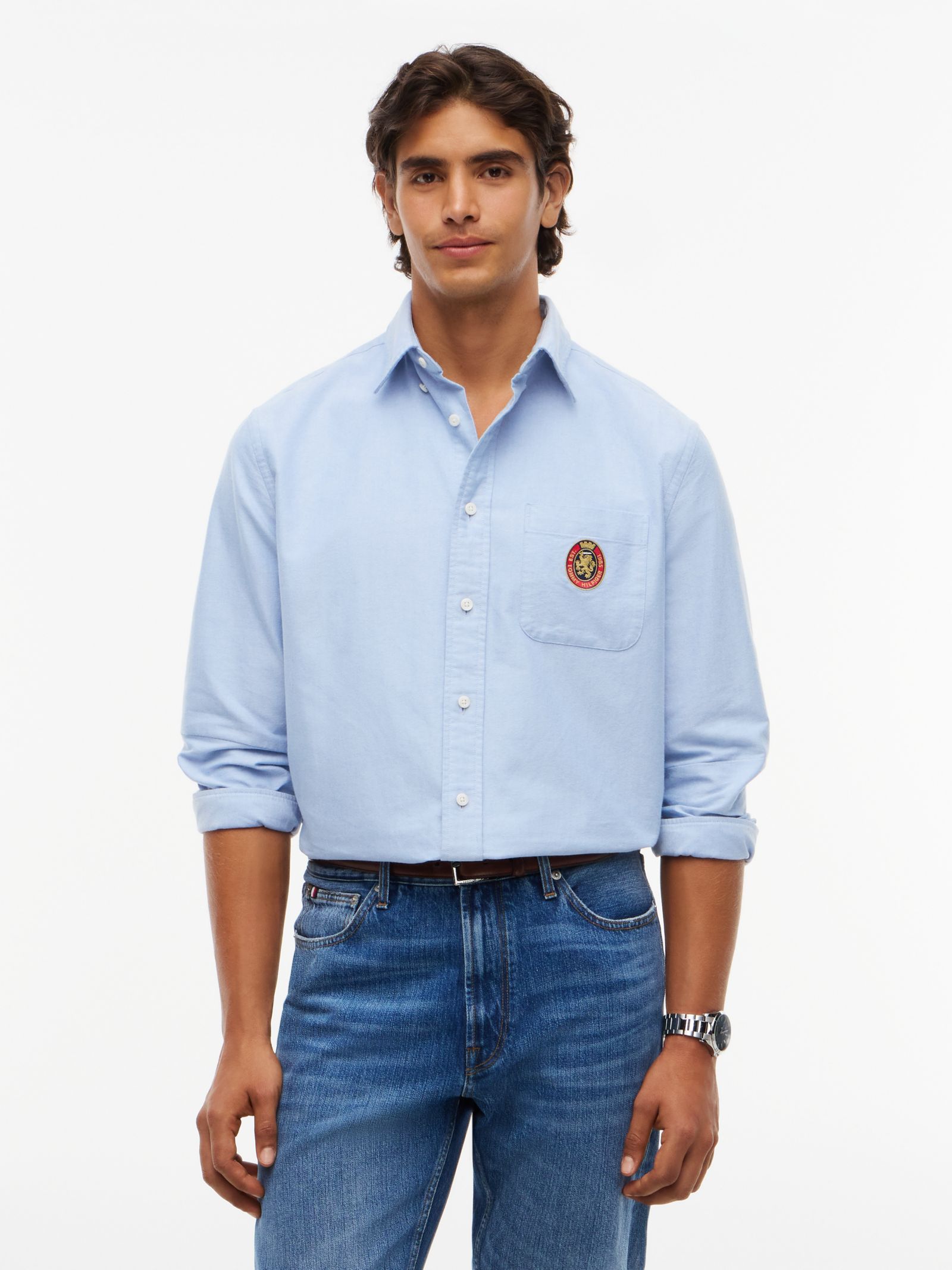 Tommy Hilfiger Heritage Relaxed Fit Oxford overhemd met embleem
