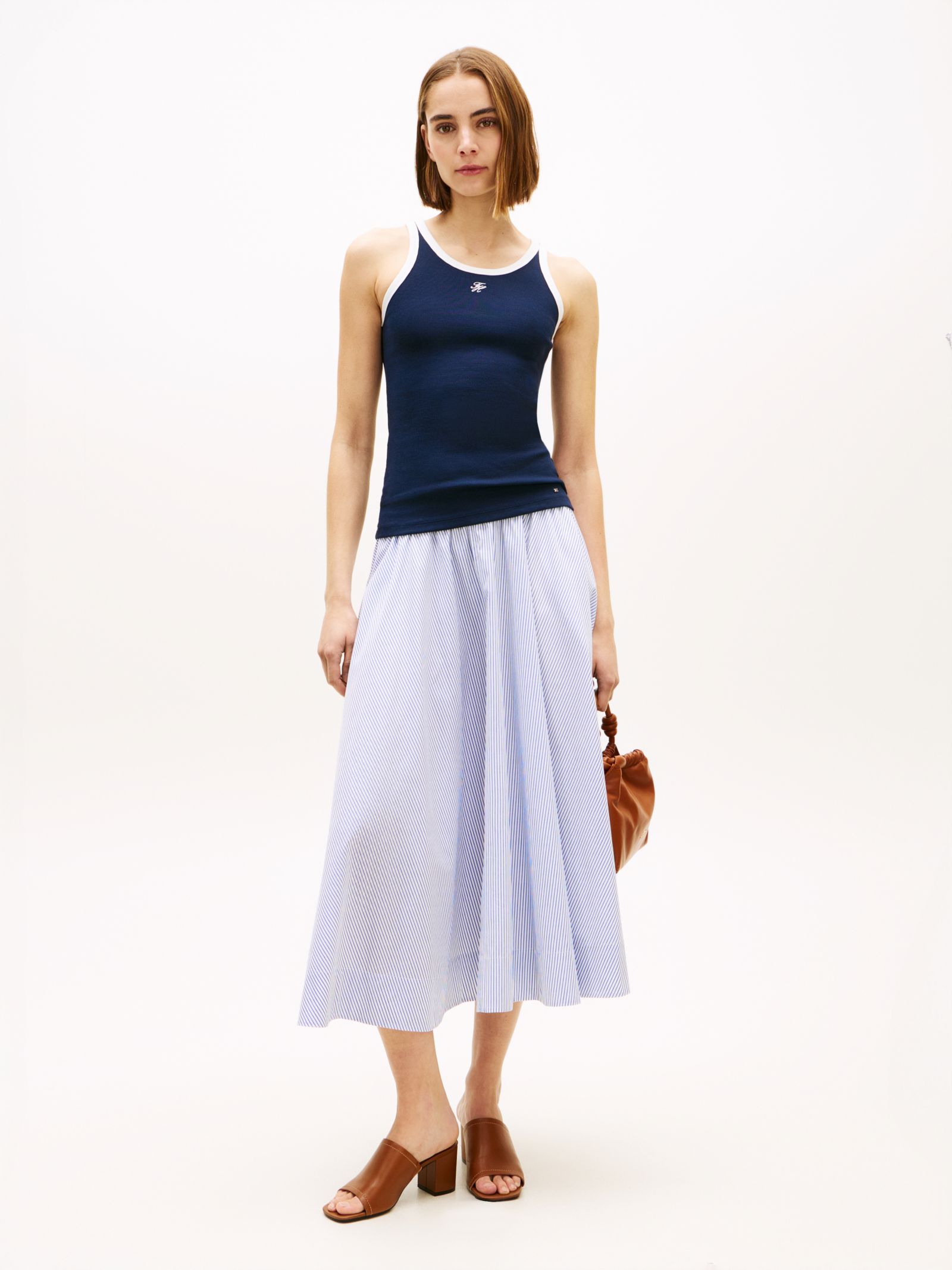 Tommy Hilfiger Midi a lijn rok met logotaille