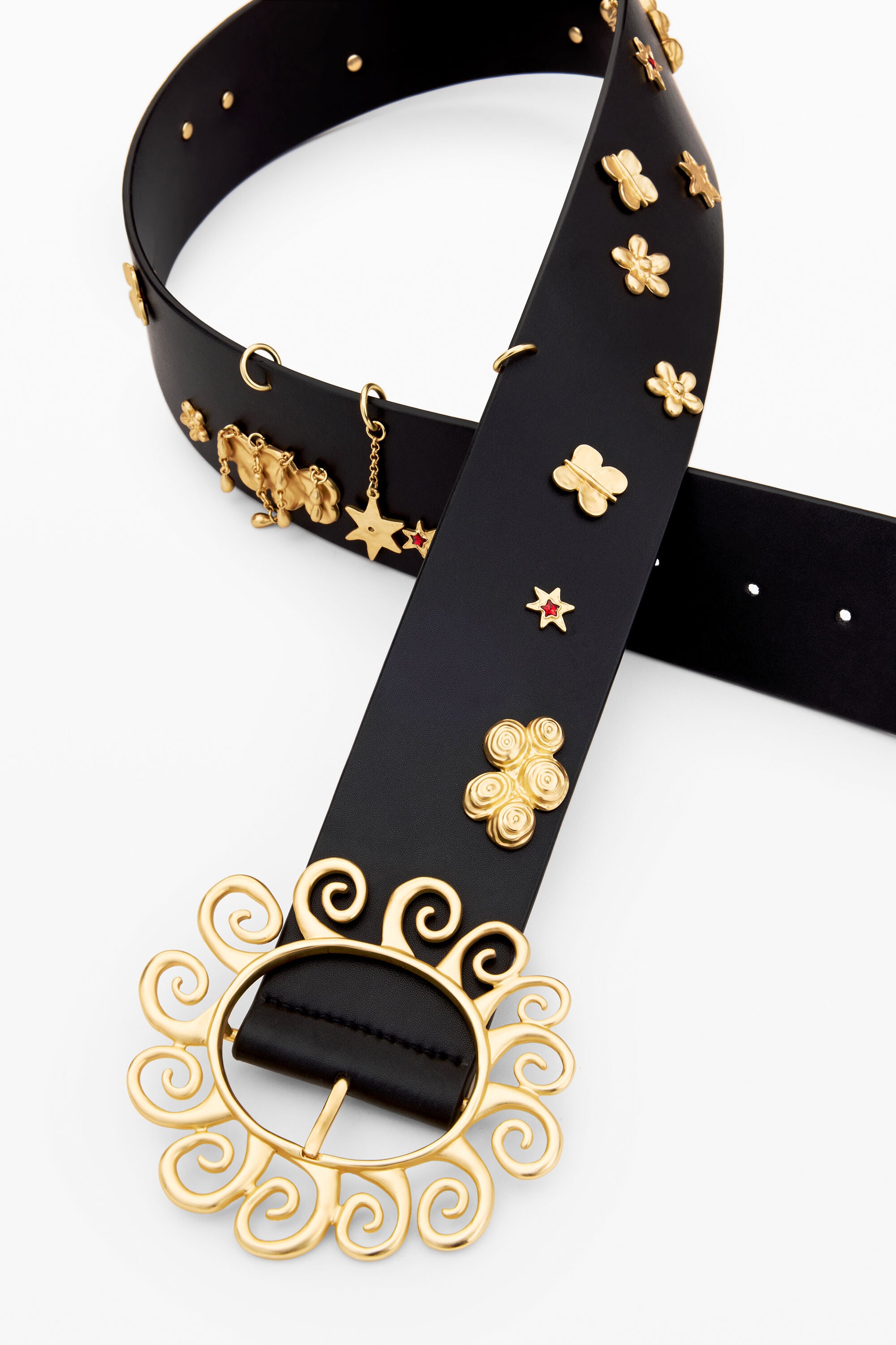 Desigual Leren riem met sterren