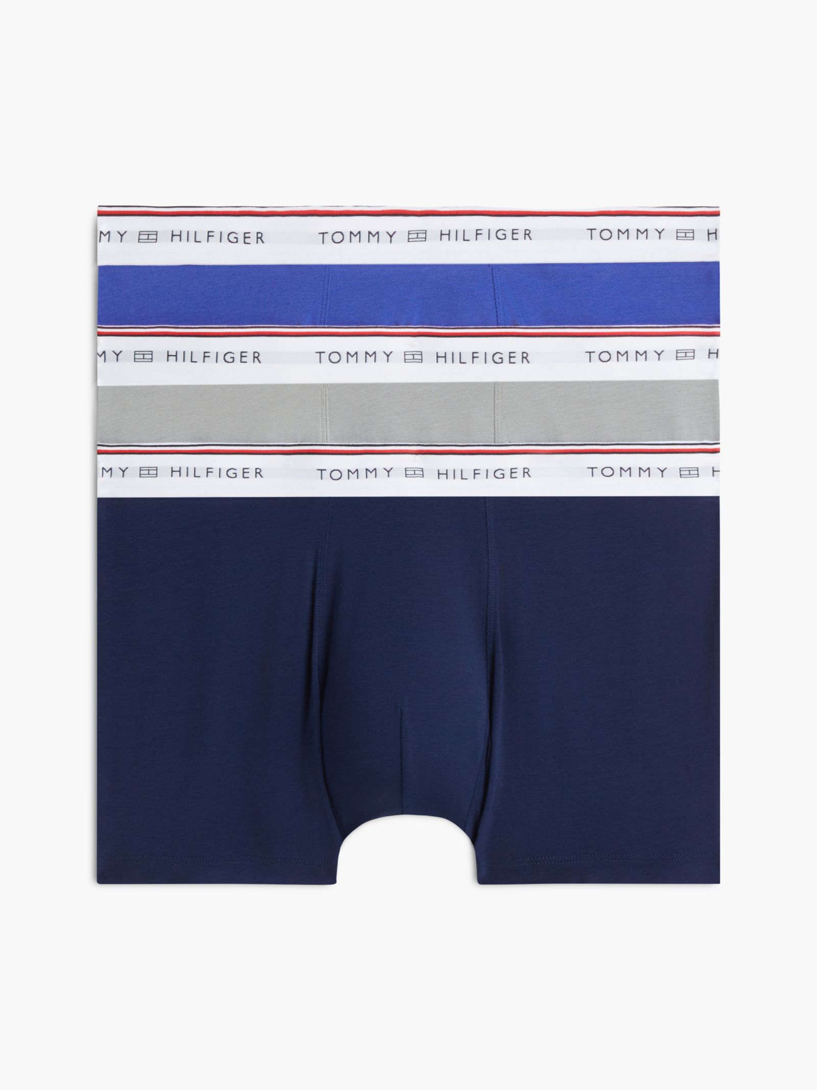Tommy Hilfiger Set van 3 boxershorts met Signature streep en logotaille in marine