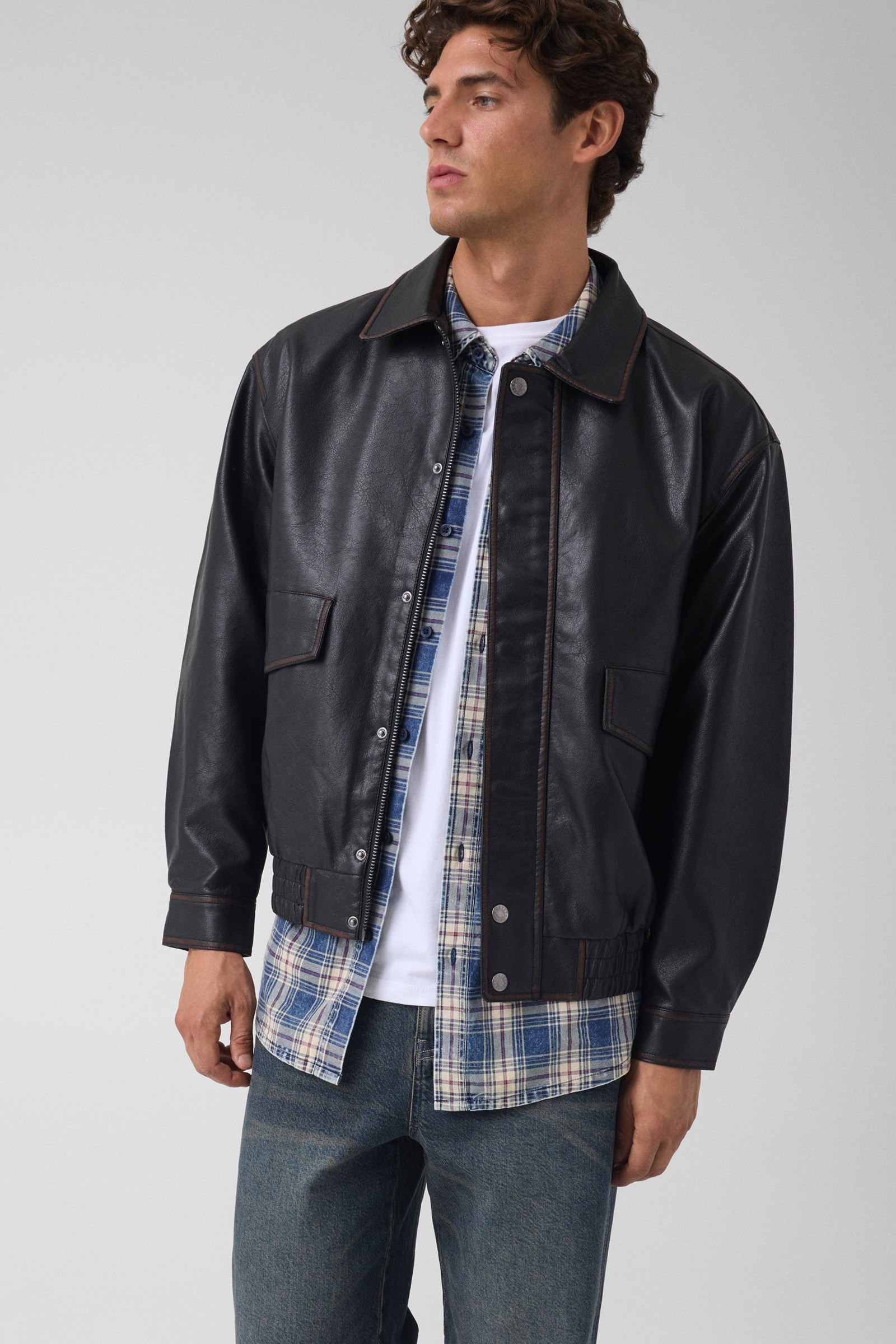 Guess Jas Van Kunstleer for men in zwart