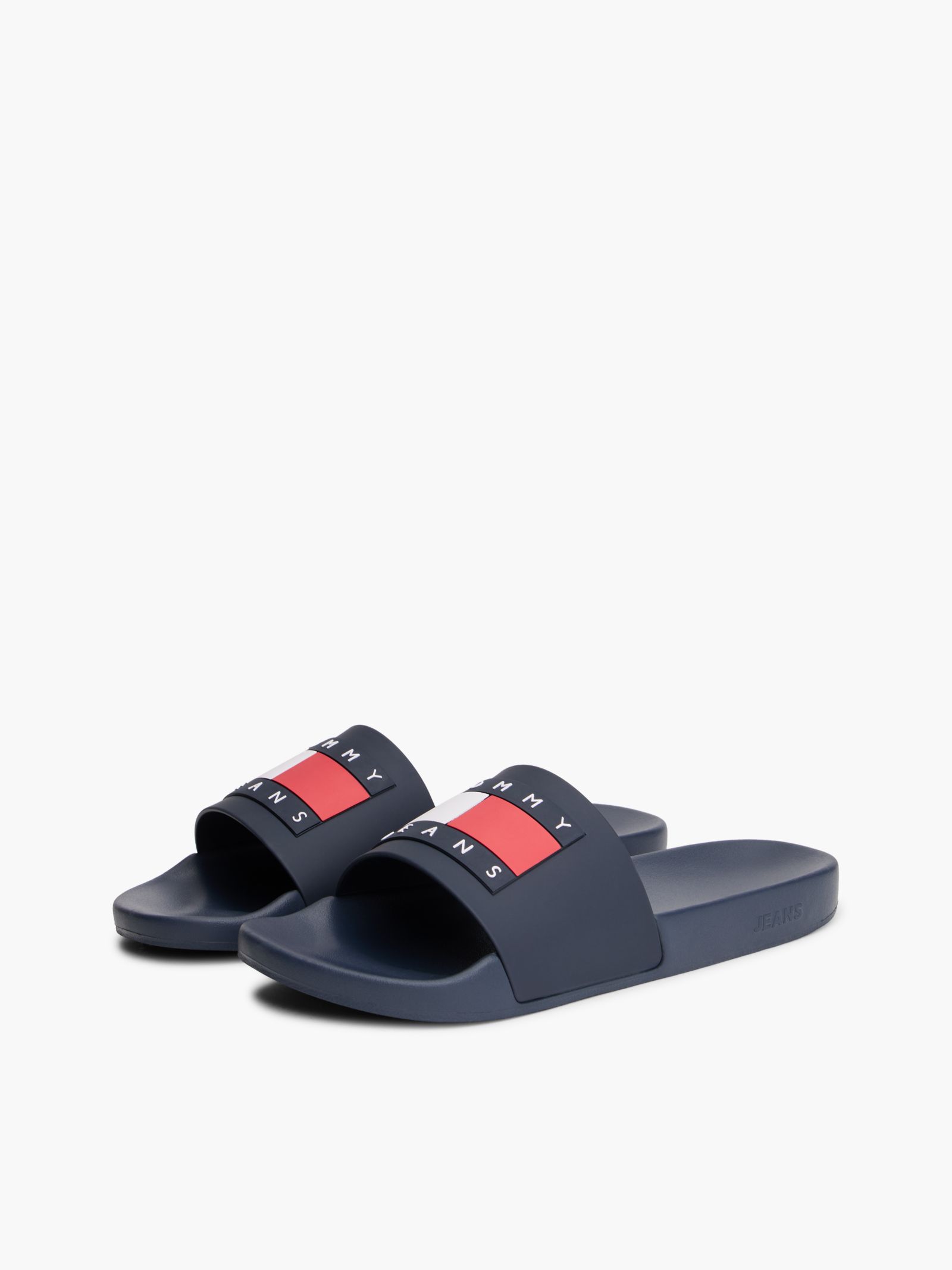 Tommy Jeans Badslipper met voorgevormd voetbed en vlagbadge in marine