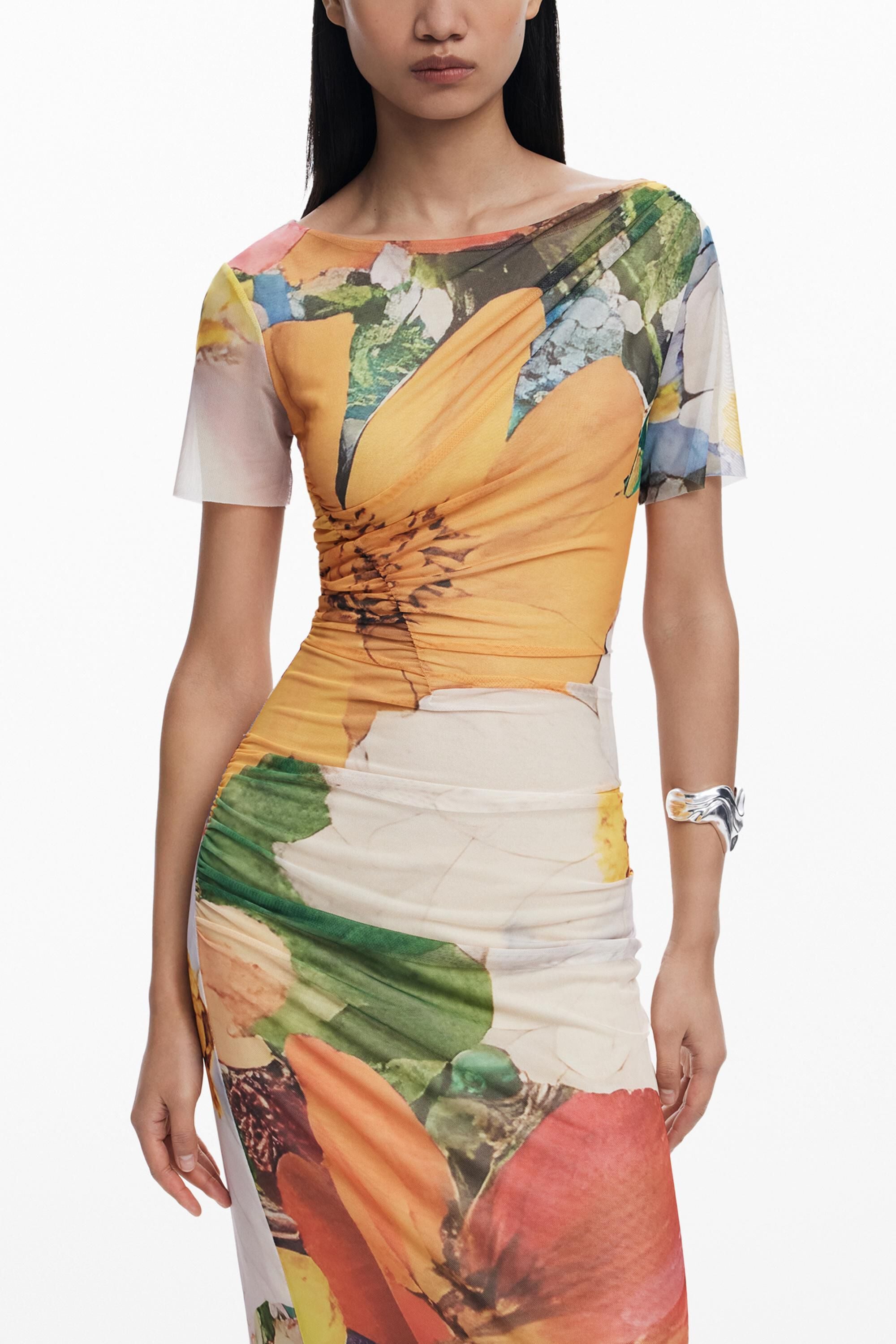 Desigual Midijurk van tule met bloemen