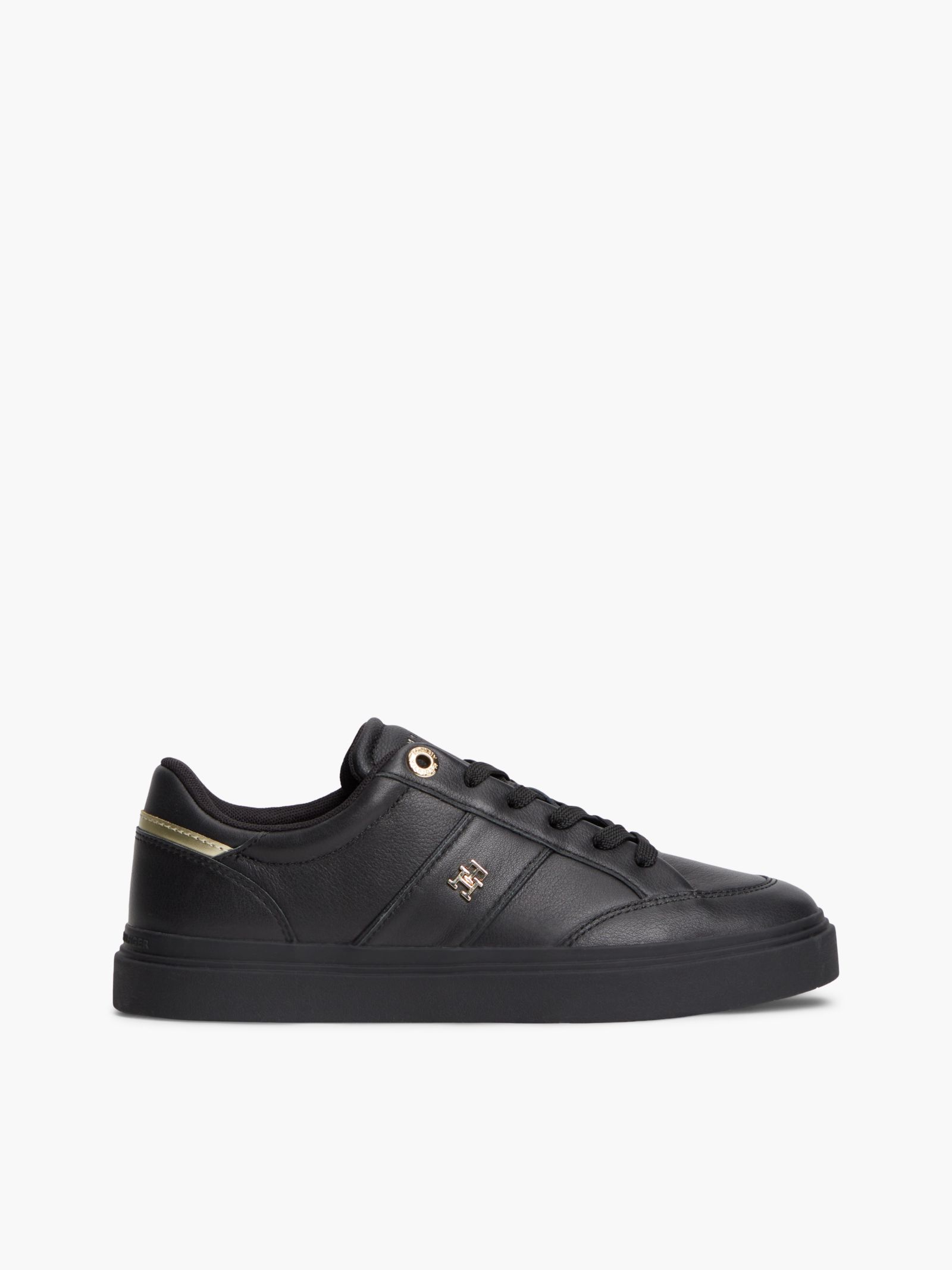 Tommy Hilfiger Cupsole Sneaker van gegranuleerd leer in zwart