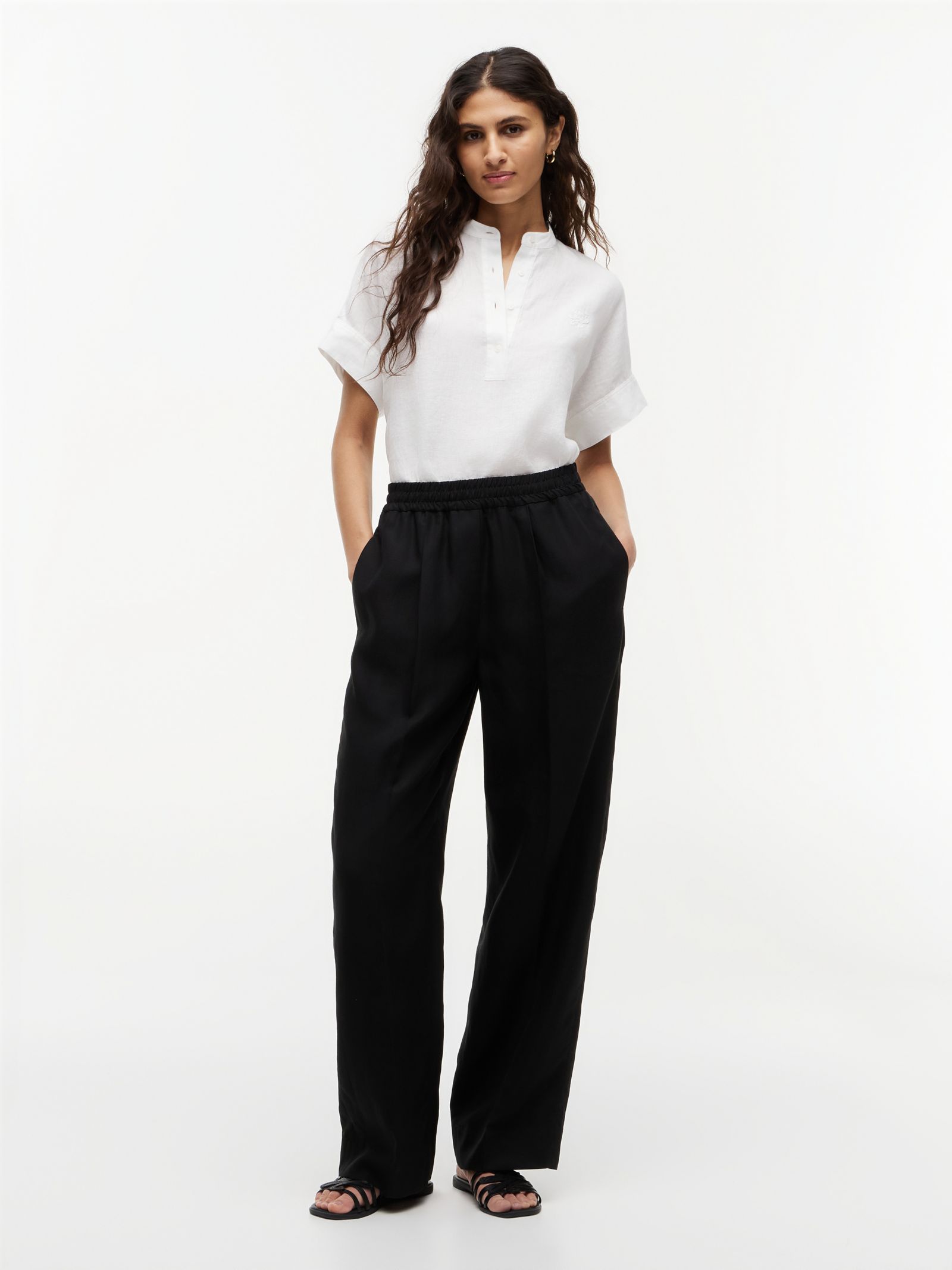 Tommy Hilfiger Losse rechte broek met linnen