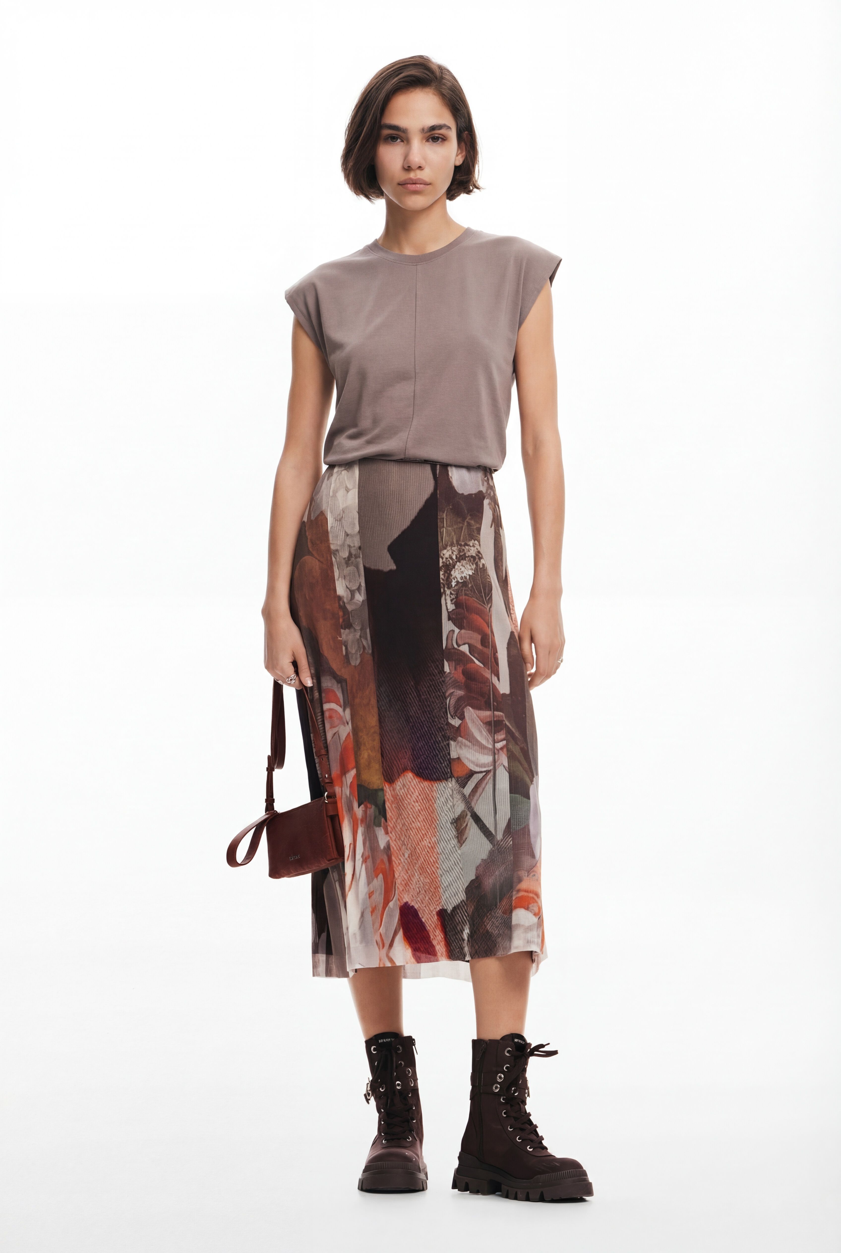 Desigual Hybride midi-jurk met bloemen