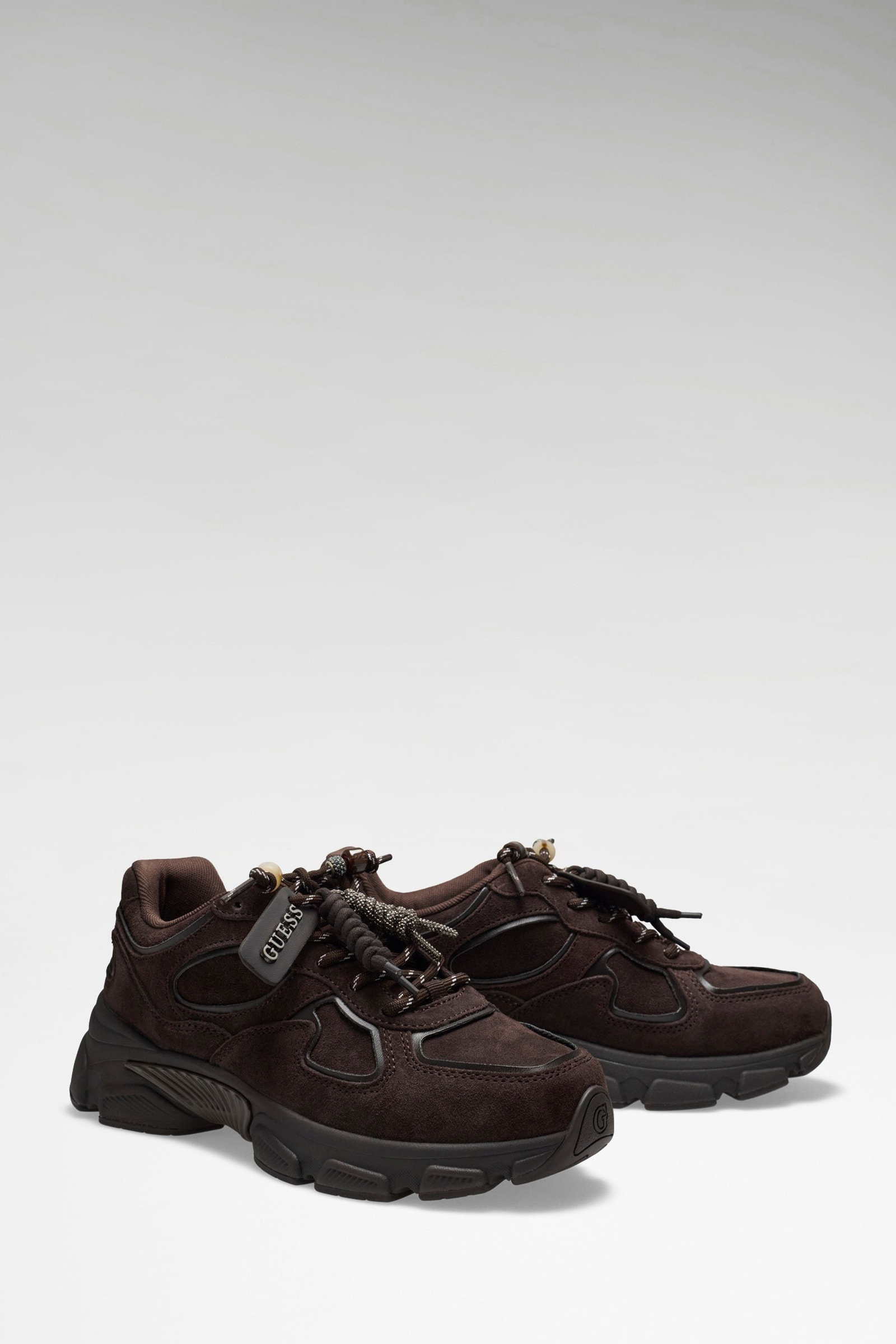Guess Irrina Sneakers Van Echt Leer in bruin