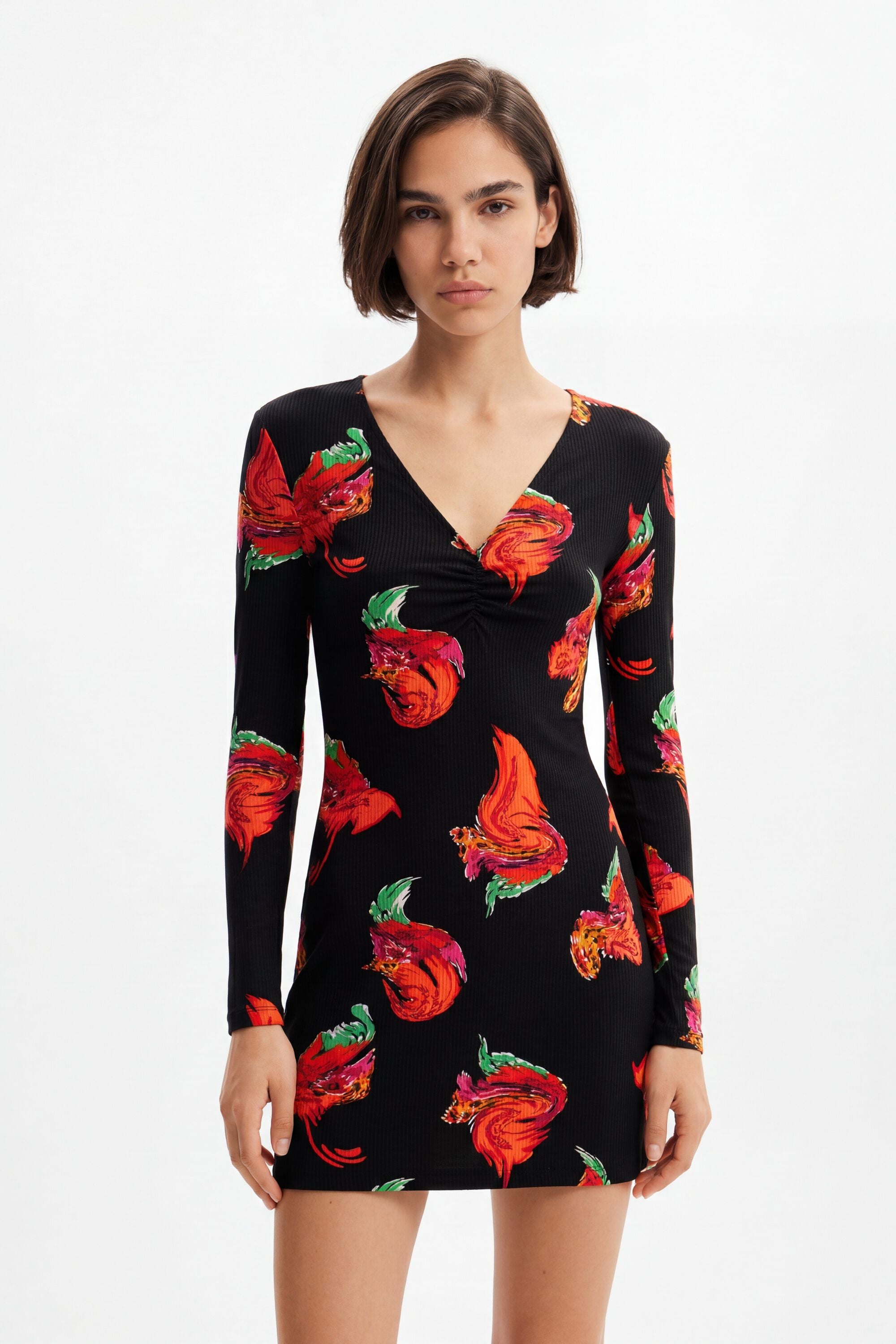 Desigual Geribde mini-jurk bloemen