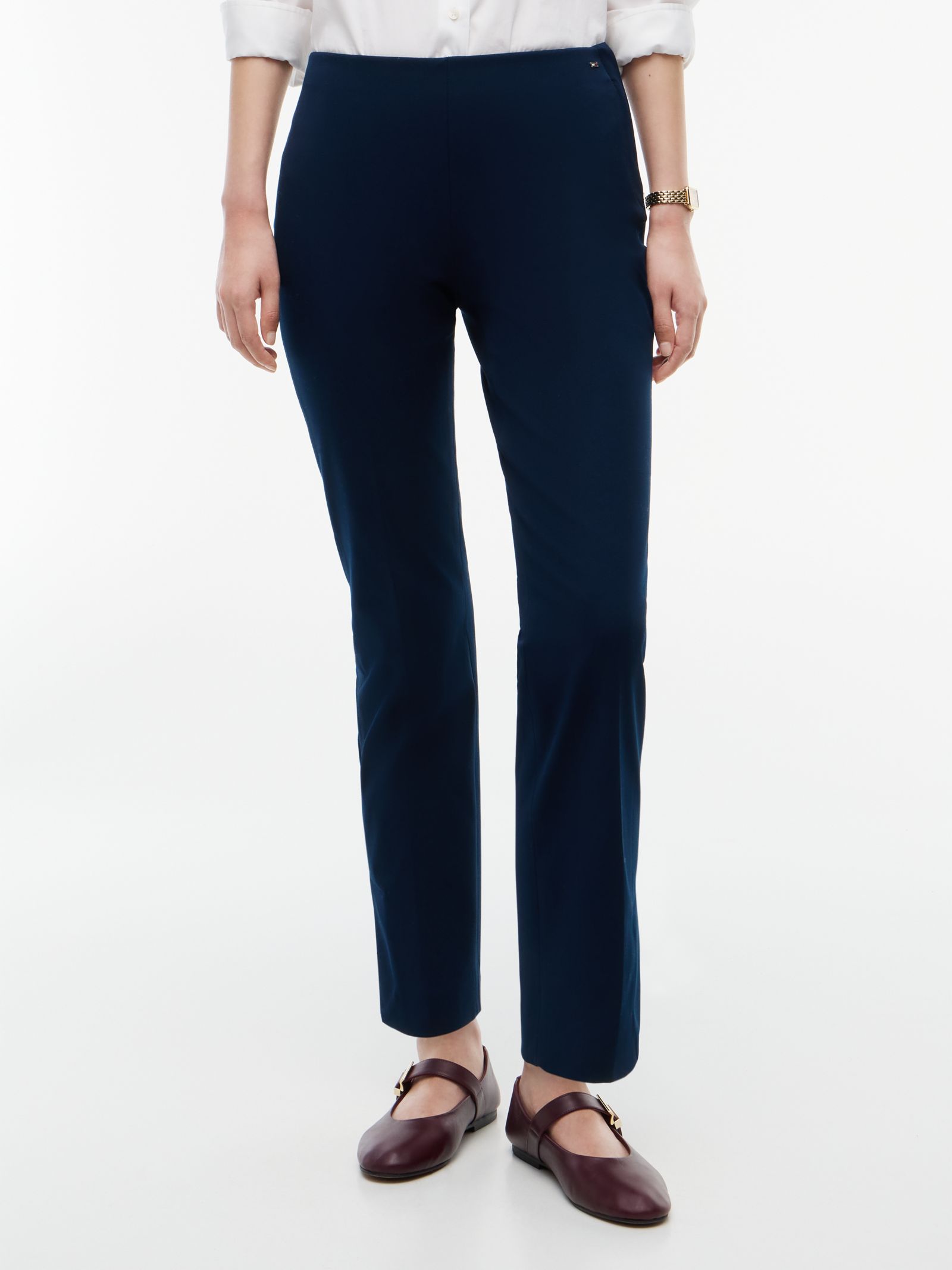 Tommy Hilfiger extra slim fit broek van gabardine in marine