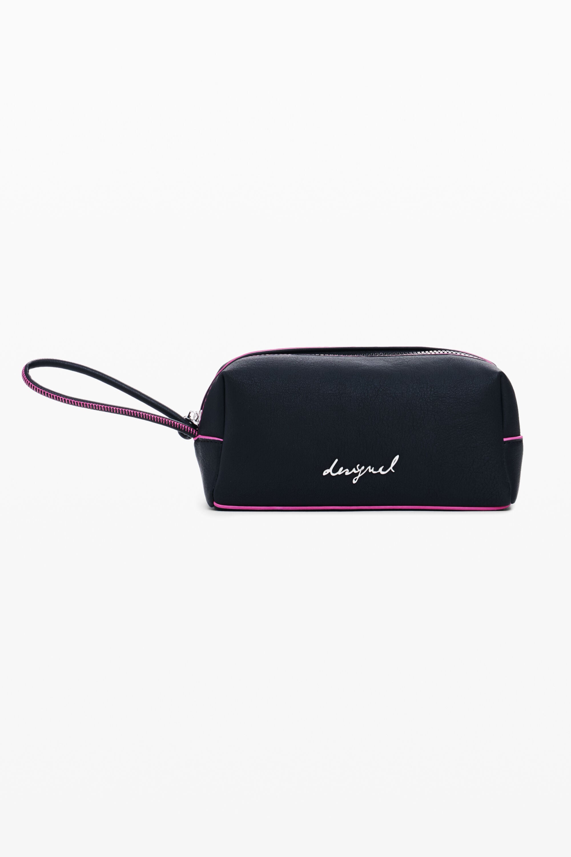 Desigual Middelgrote toilettas met leerlook en stiksels
