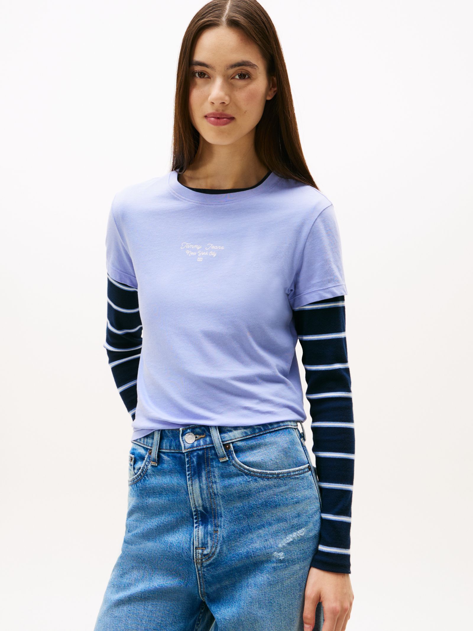 Tommy Jeans Jersey slim fit T-shirt met logo