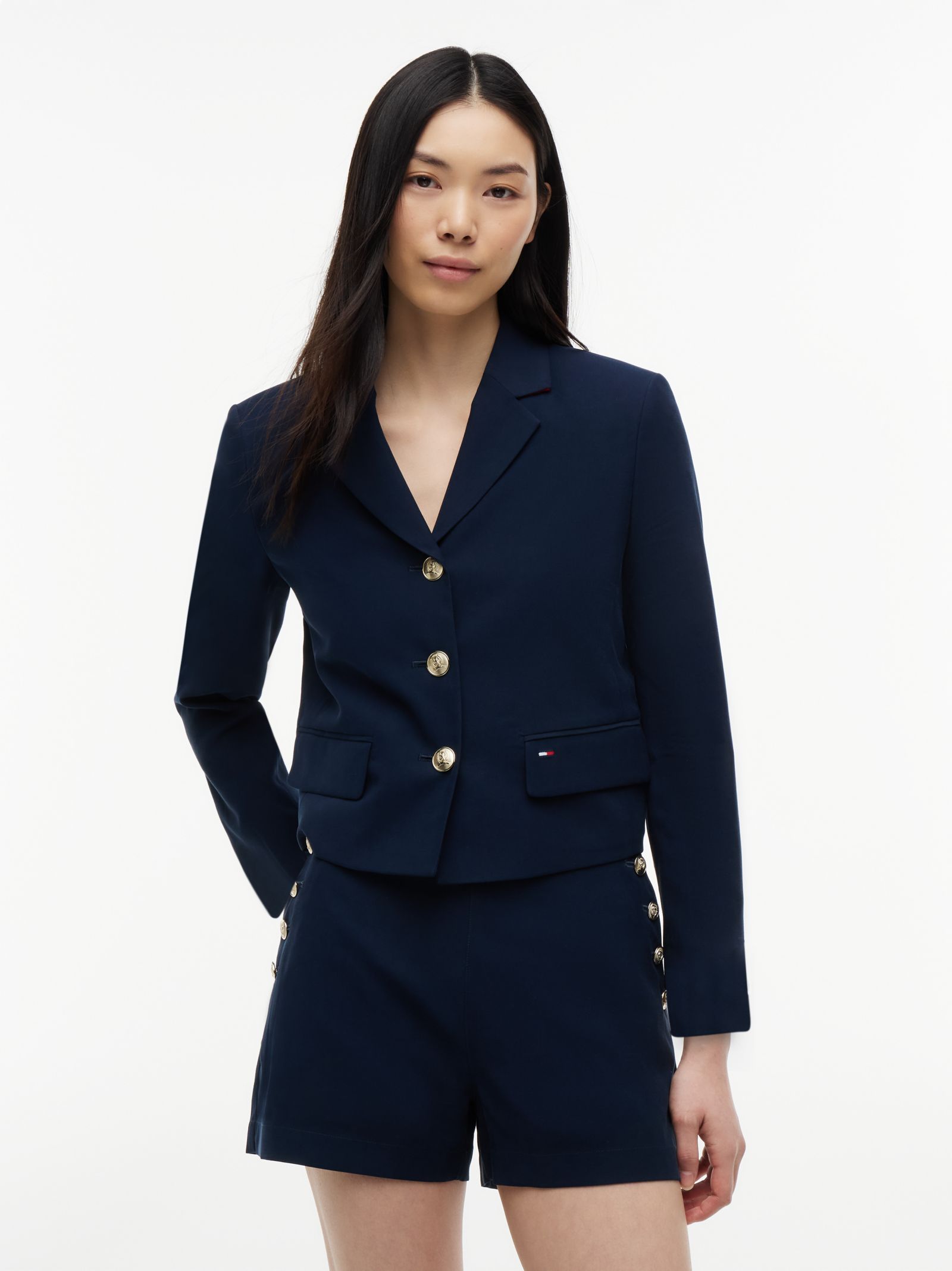 Tommy Jeans Regular fit cropped blazer met knopen