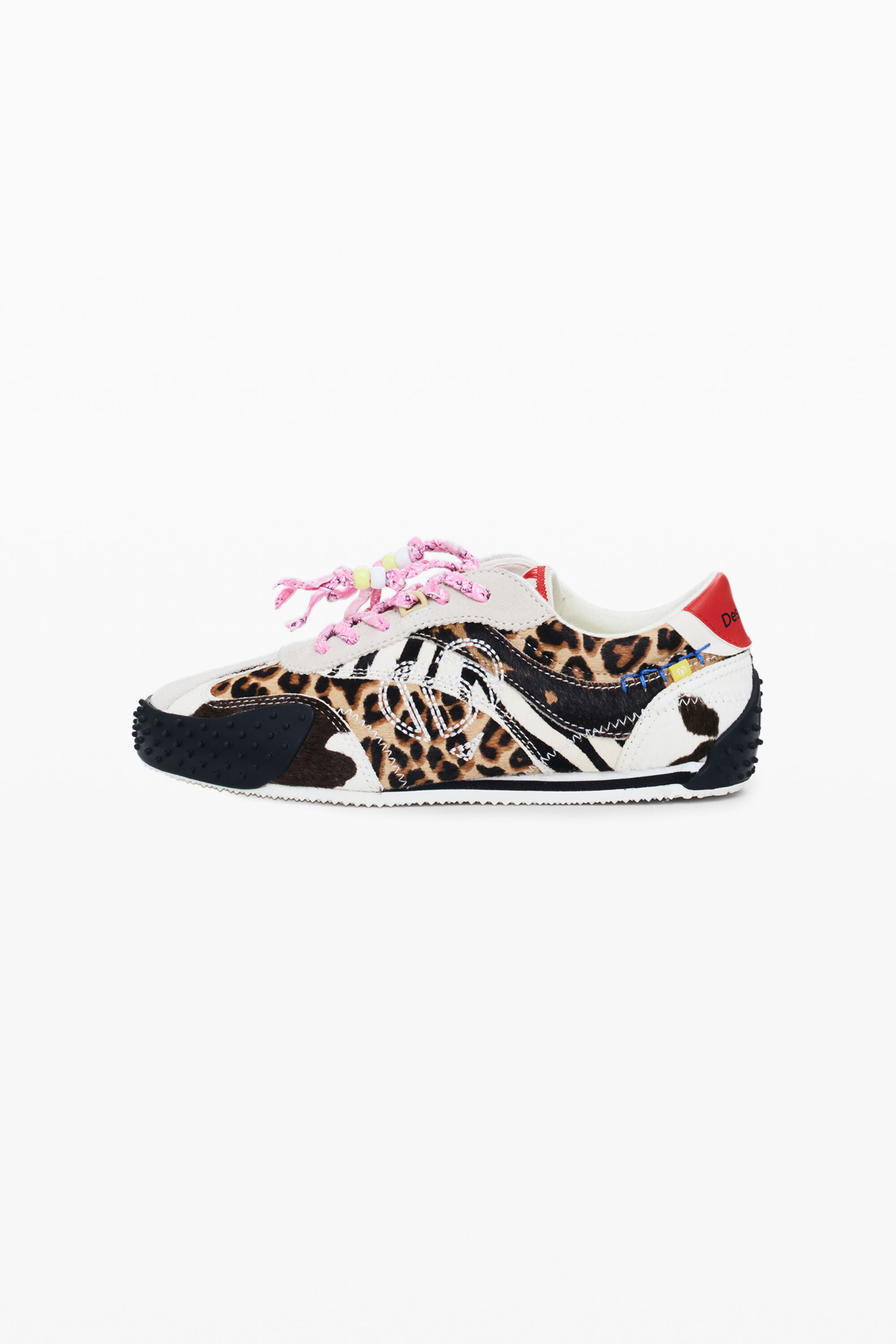 Desigual Patchwork sneakers met dierenprint