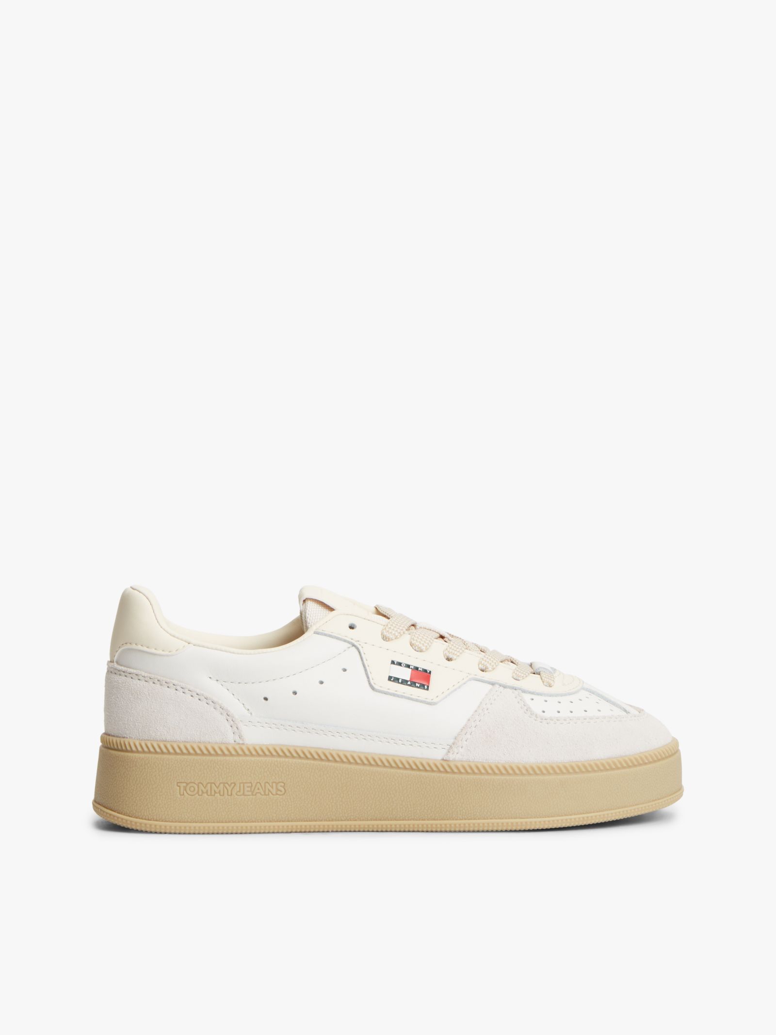 Tommy Jeans The Greenwich leren sneaker met chunky cupsole in wit
