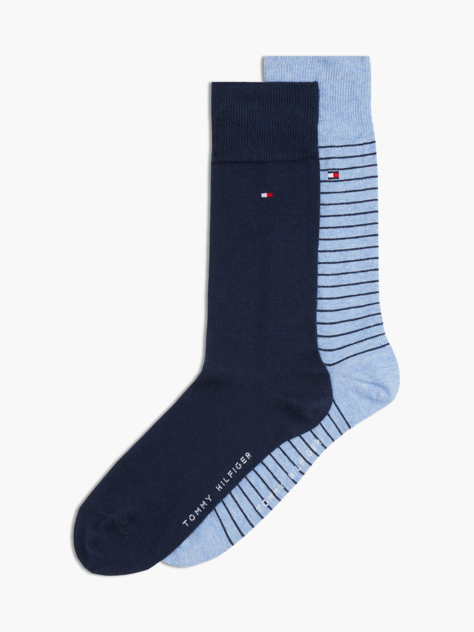 Tommy Hilfiger Set van 2 sokken met streep en geborduurde vlag in blauw