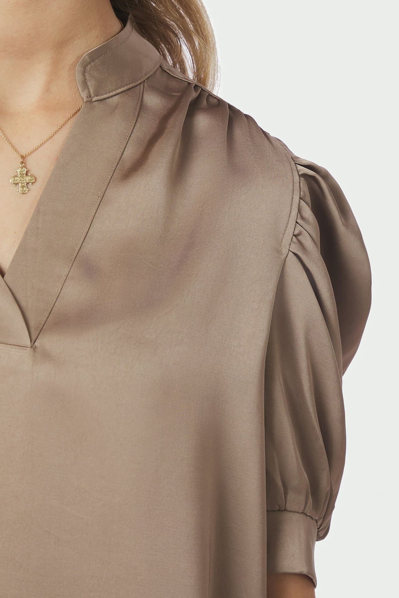 Neo Noir Blouse Roella Heavy Taupe dames