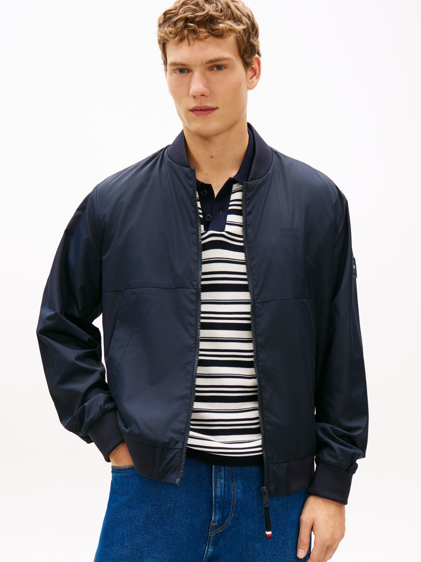 Tommy Hilfiger Waterbestendig bomberjack met ton sur ton logo