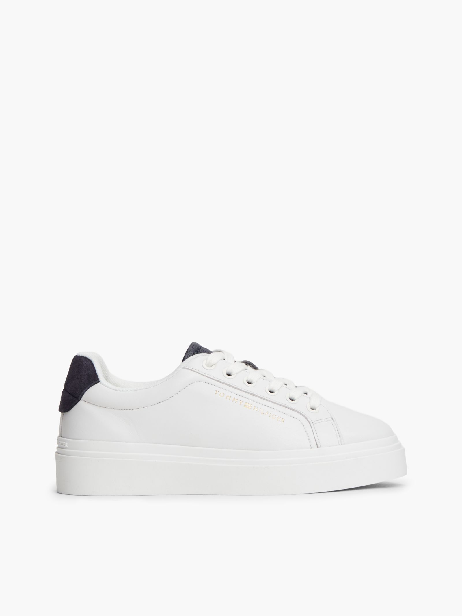 Tommy Hilfiger Leren platformsneaker met TH Monogram in wit