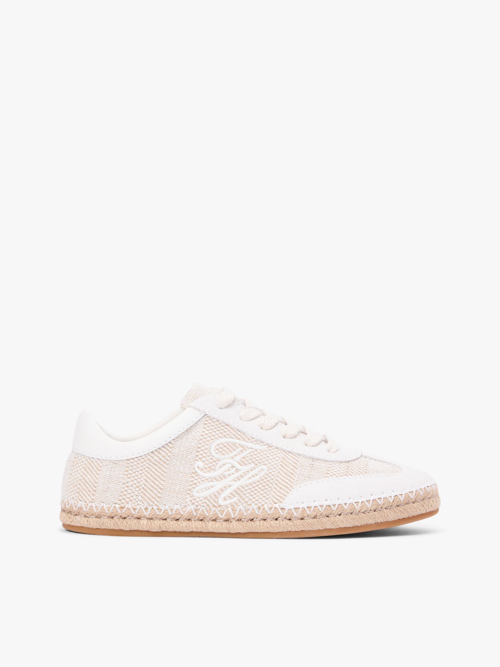 Tommy Hilfiger Geweven sneaker met geborduurd logo in beige