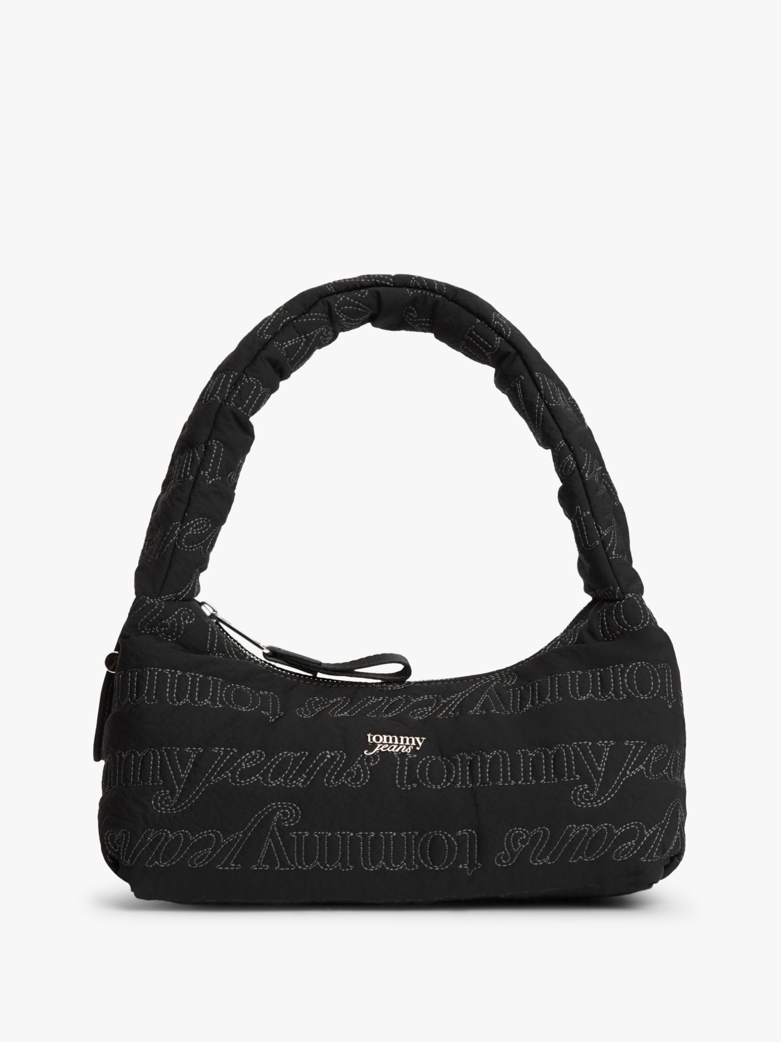 Tommy Jeans Schoudertas met geborduurd repeat logo in zwart