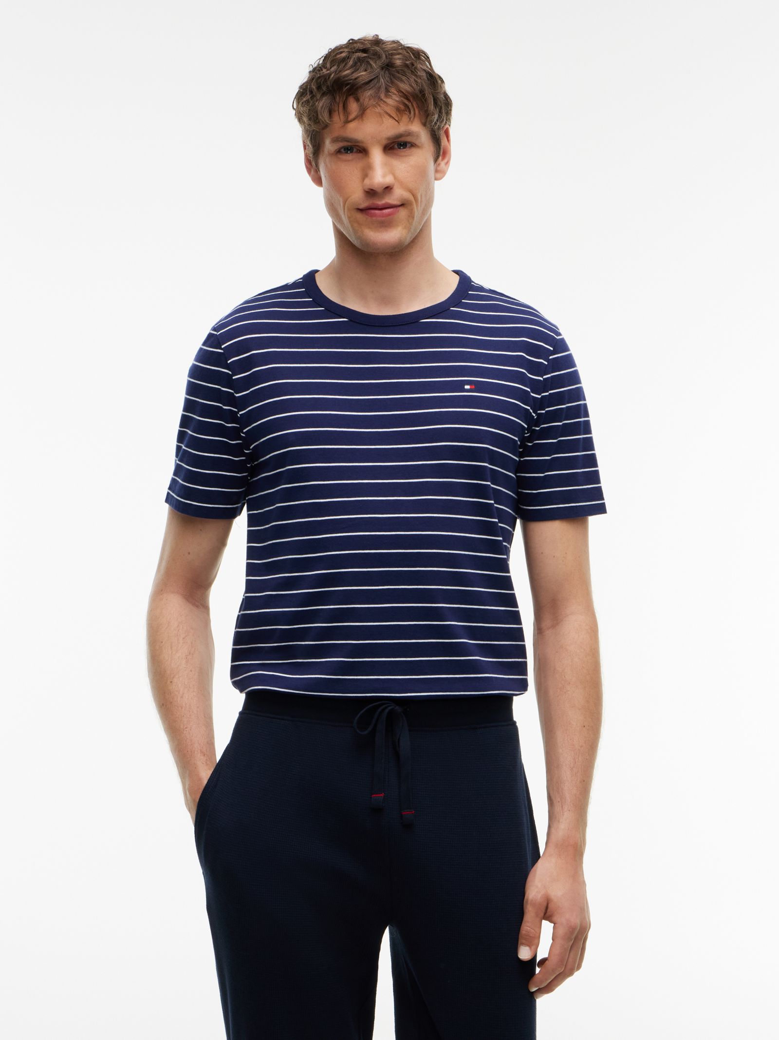 Tommy Hilfiger Set van 3 Signature Jersey Lounge T-Shirts in marine