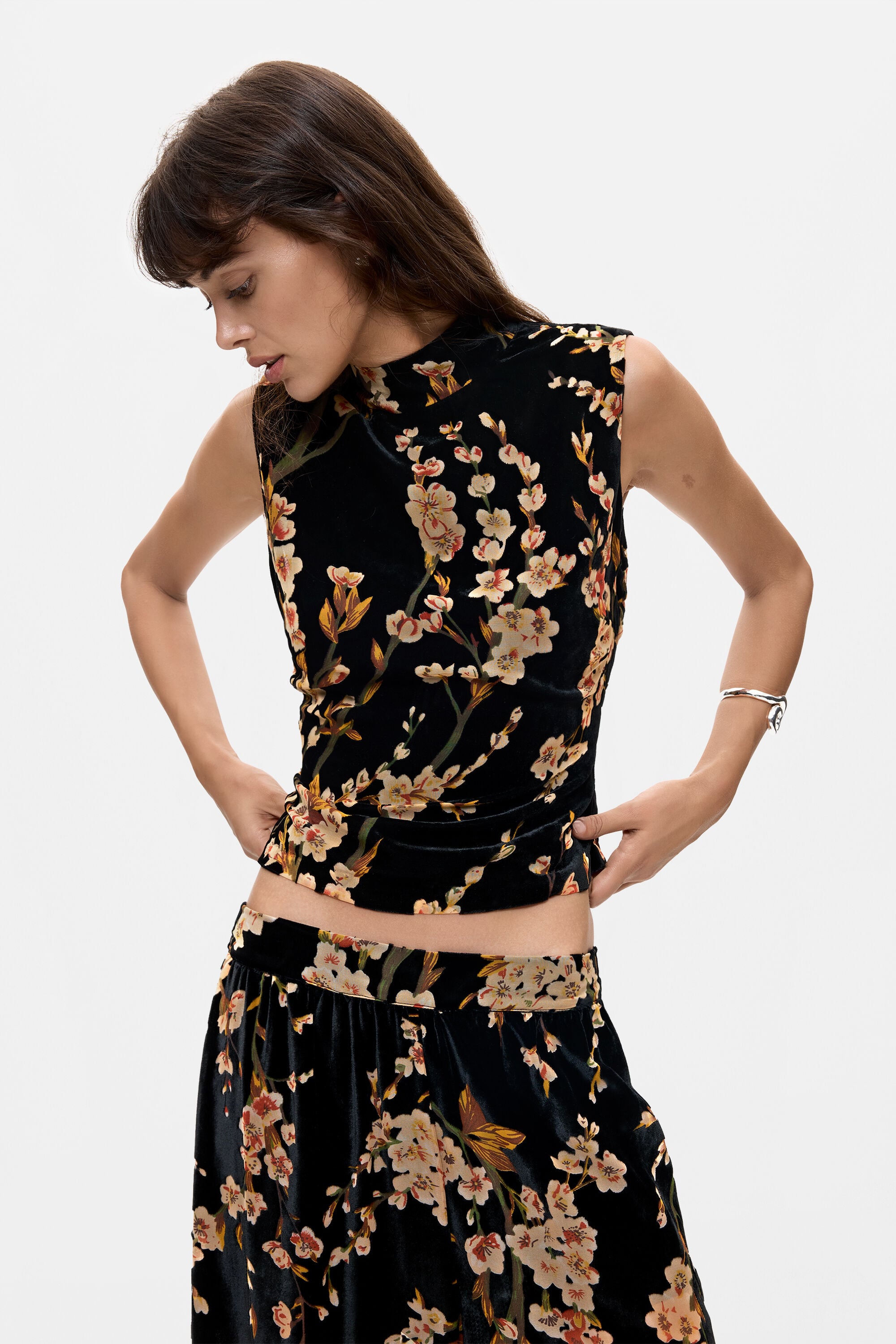 Desigual fluwelen bloementop