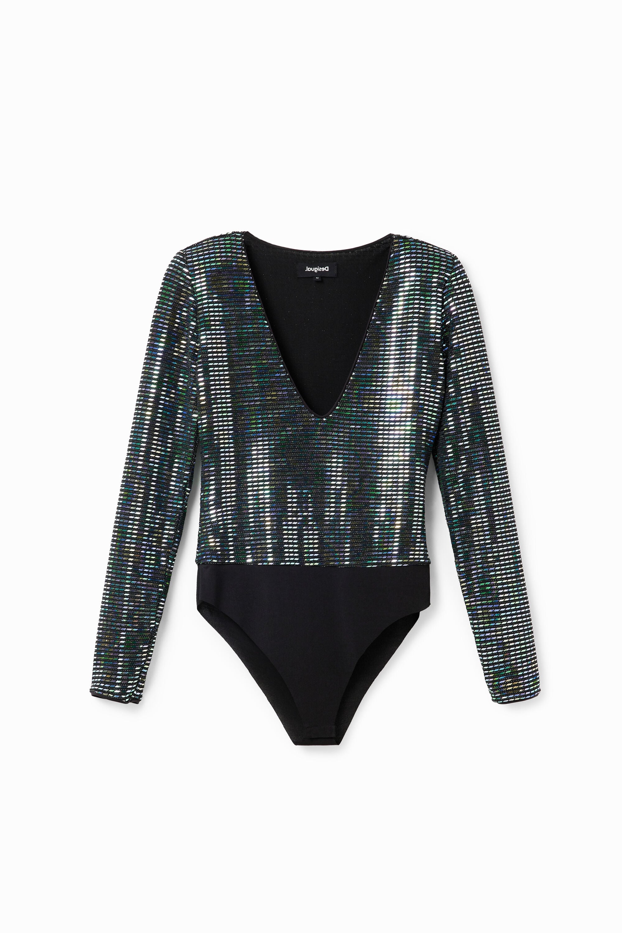 Desigual Iriserende body met lange mouwen
