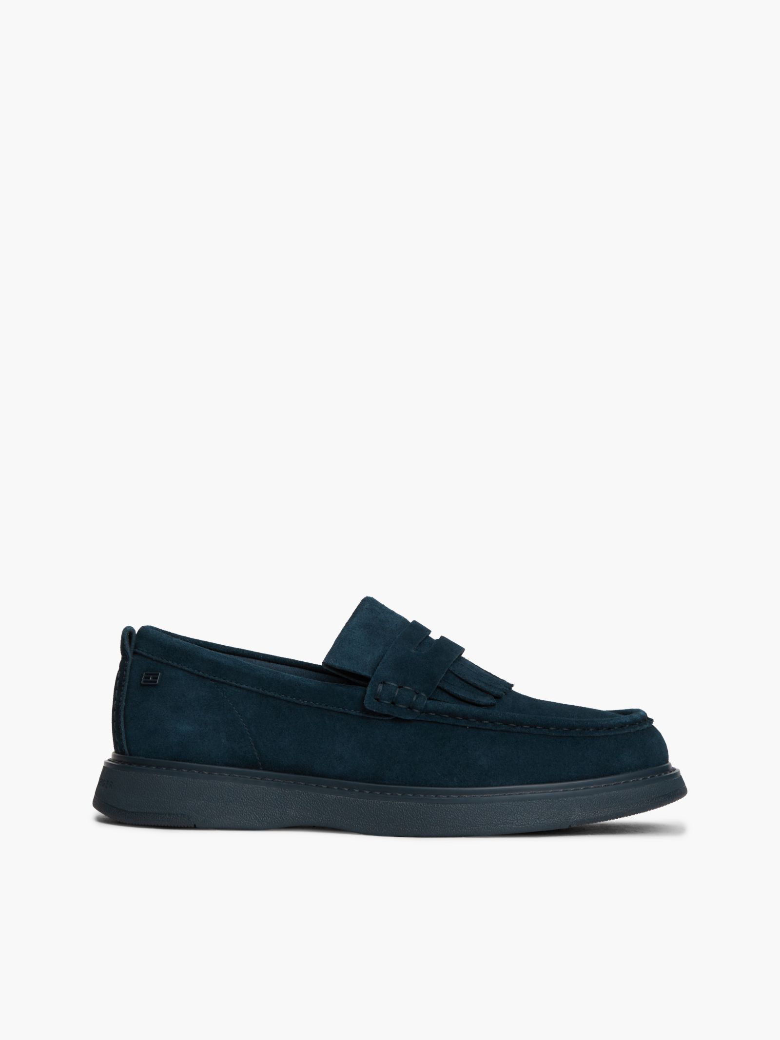 Tommy Hilfiger Suède penny loafer met franje in marine