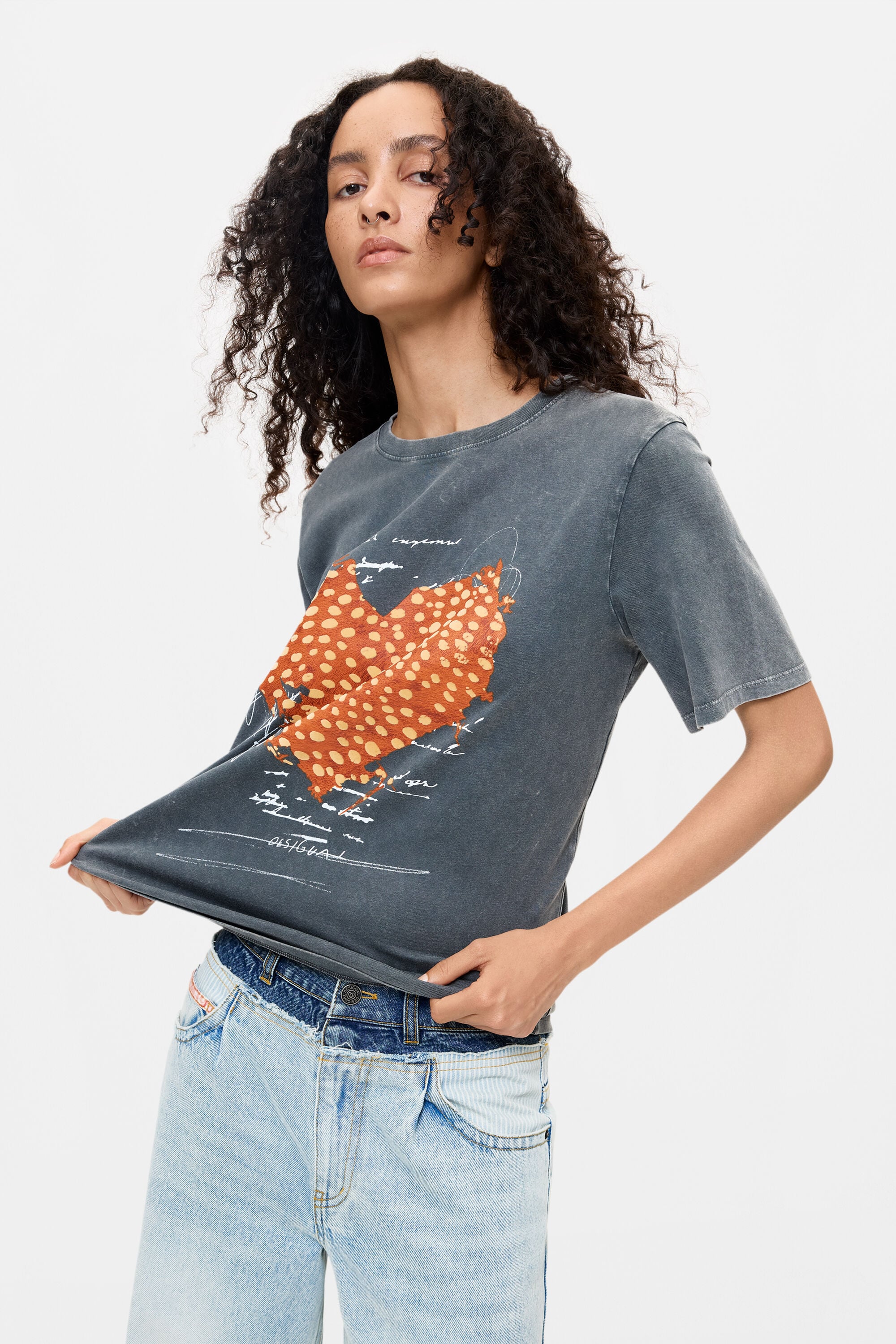 Desigual Bedrukt T-shirt van biologisch katoen