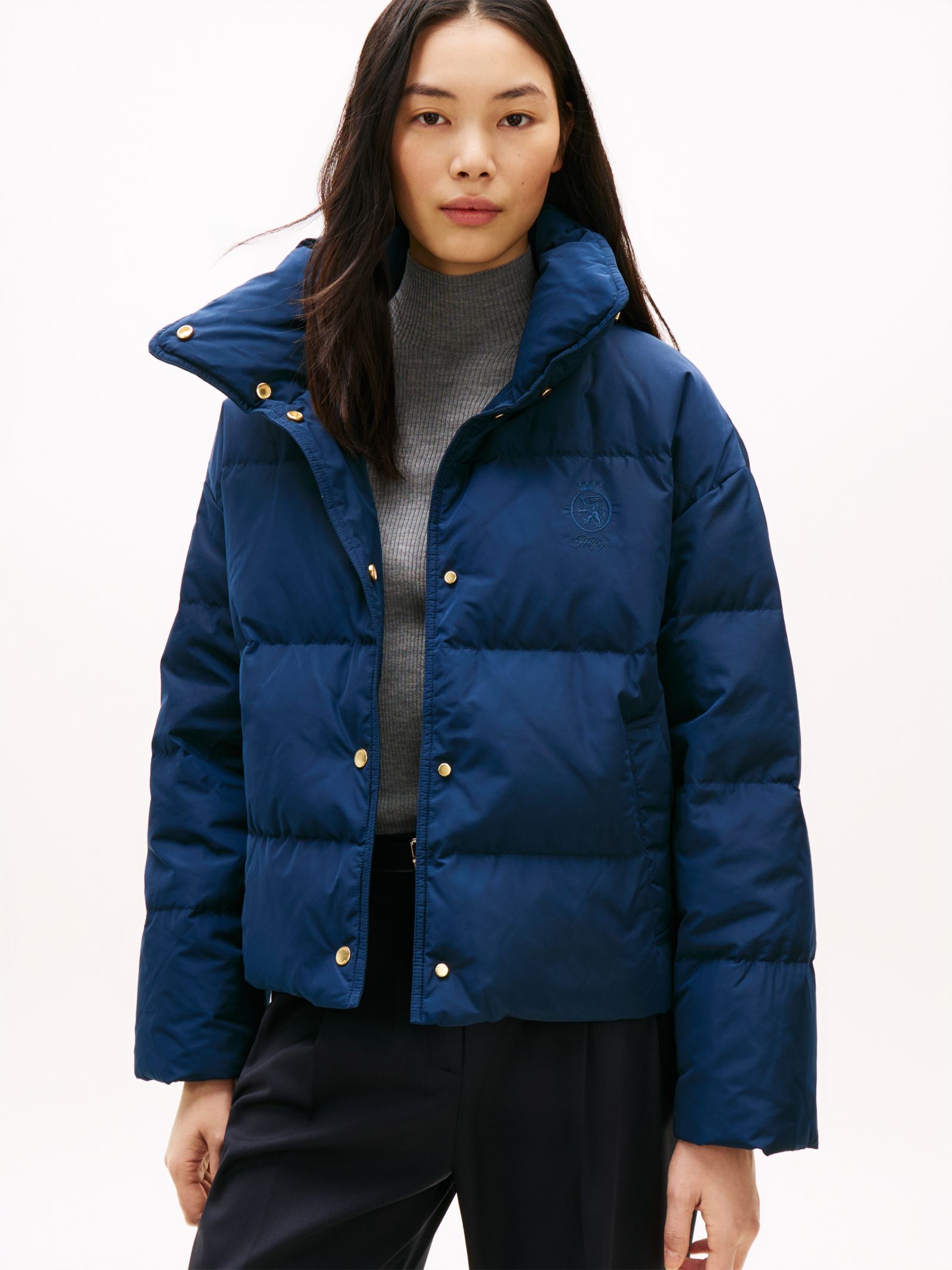 Tommy Hilfiger Pufferdonsjack met geborduurd embleem