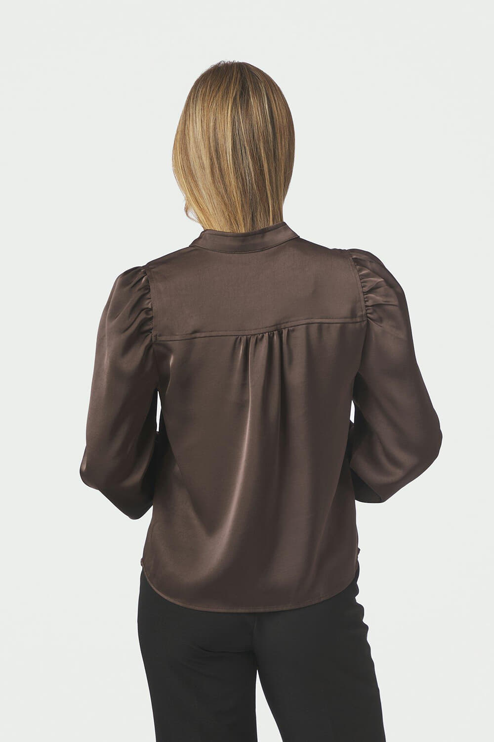 Neo Noir Blouse Rosslyn Heavy Sateen Bruin dames