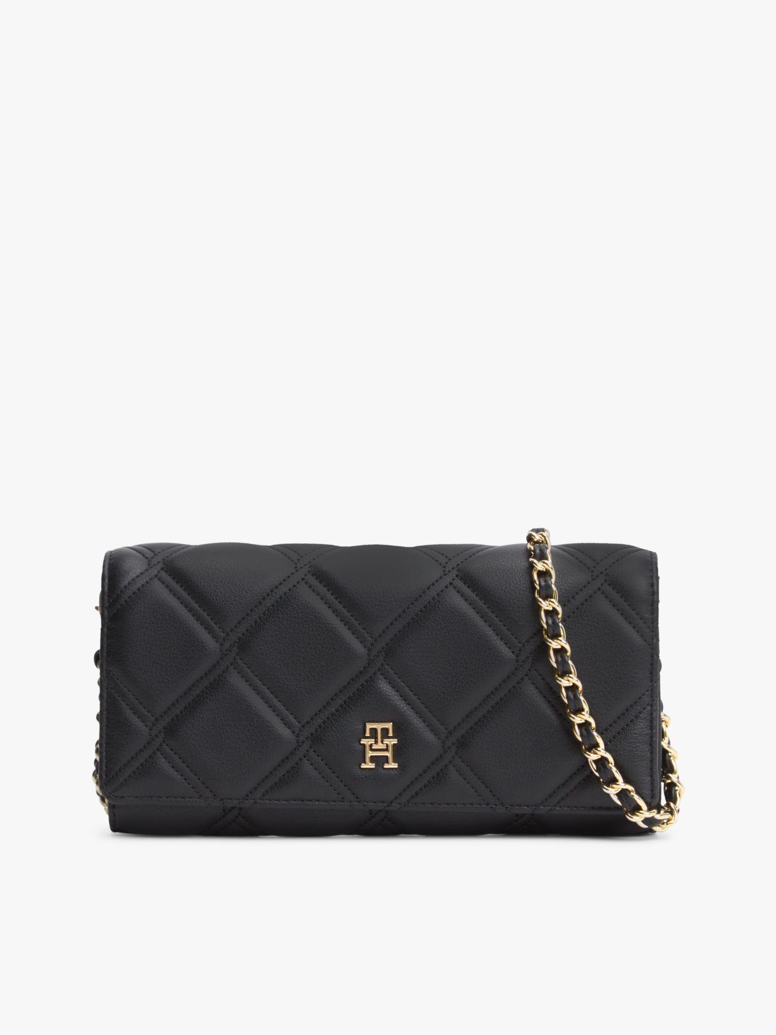 Tommy Hilfiger quilted portemonnee met kettingband en TH monogram