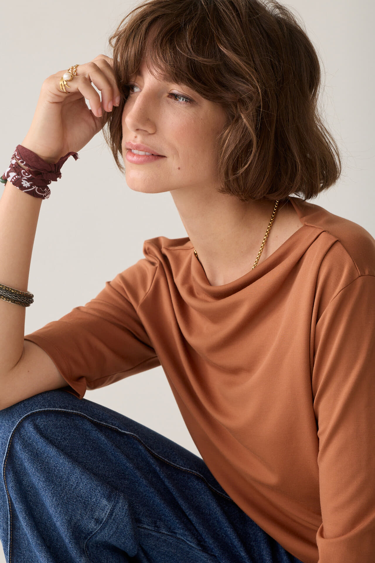 Summum Top Luxury jersey Bruin dames